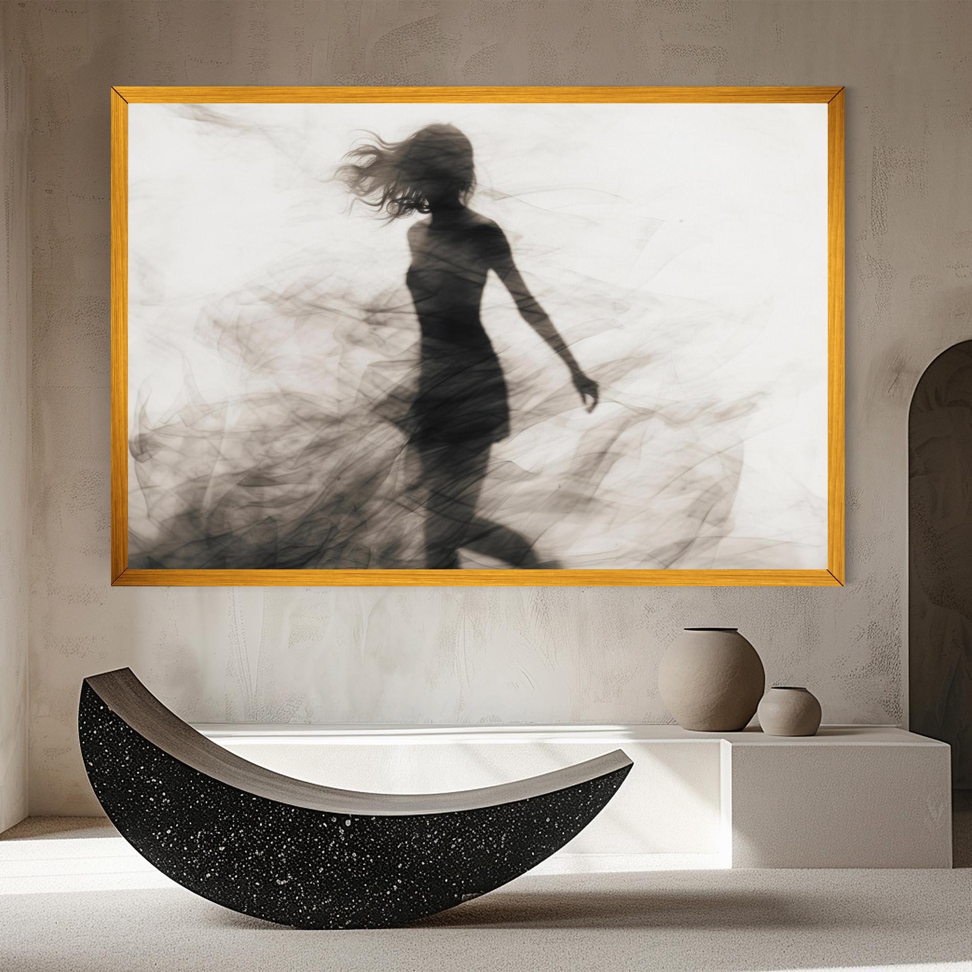 Leinwandbild Smoke Girl Shilouette mockup 8