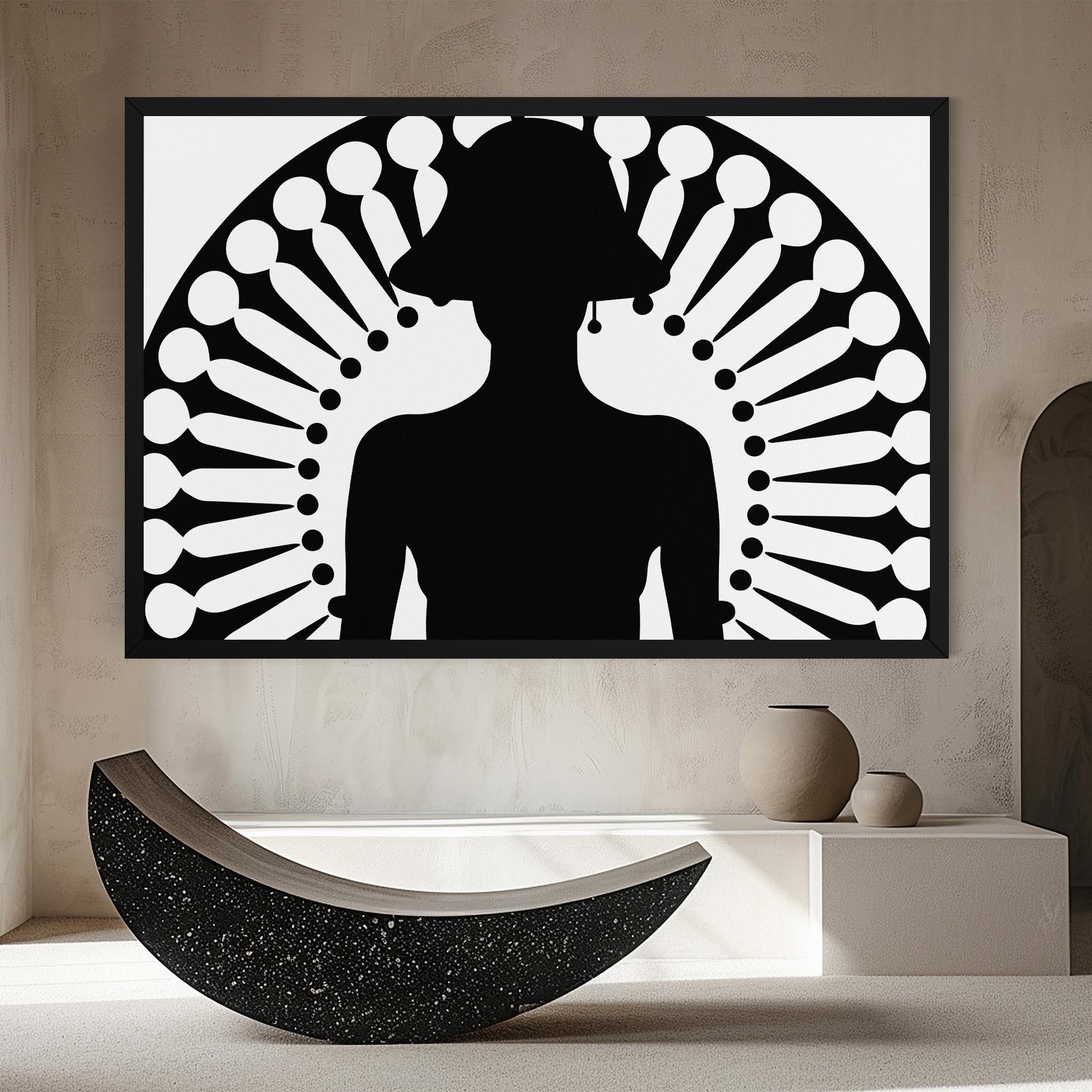 Leinwandbild Black Shilouette Lady mockup 8