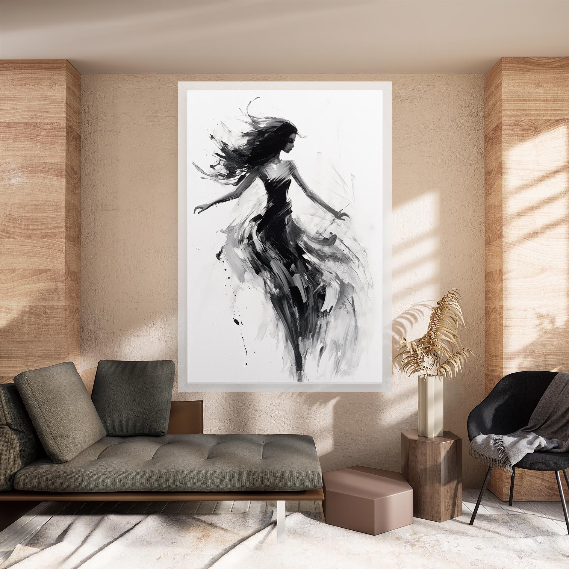 Leinwandbild Black Ink Woman mockup 8