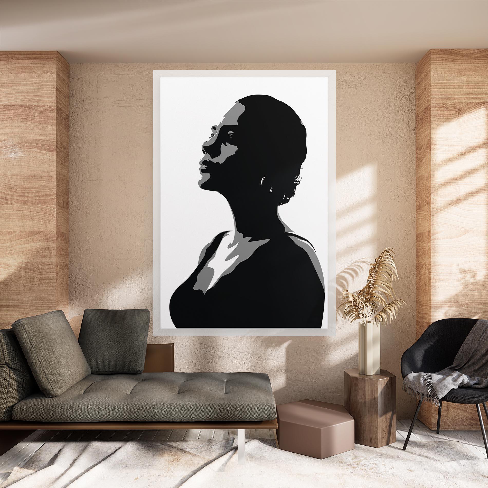 Leinwandbild Black Woman Shilouette mockup 8