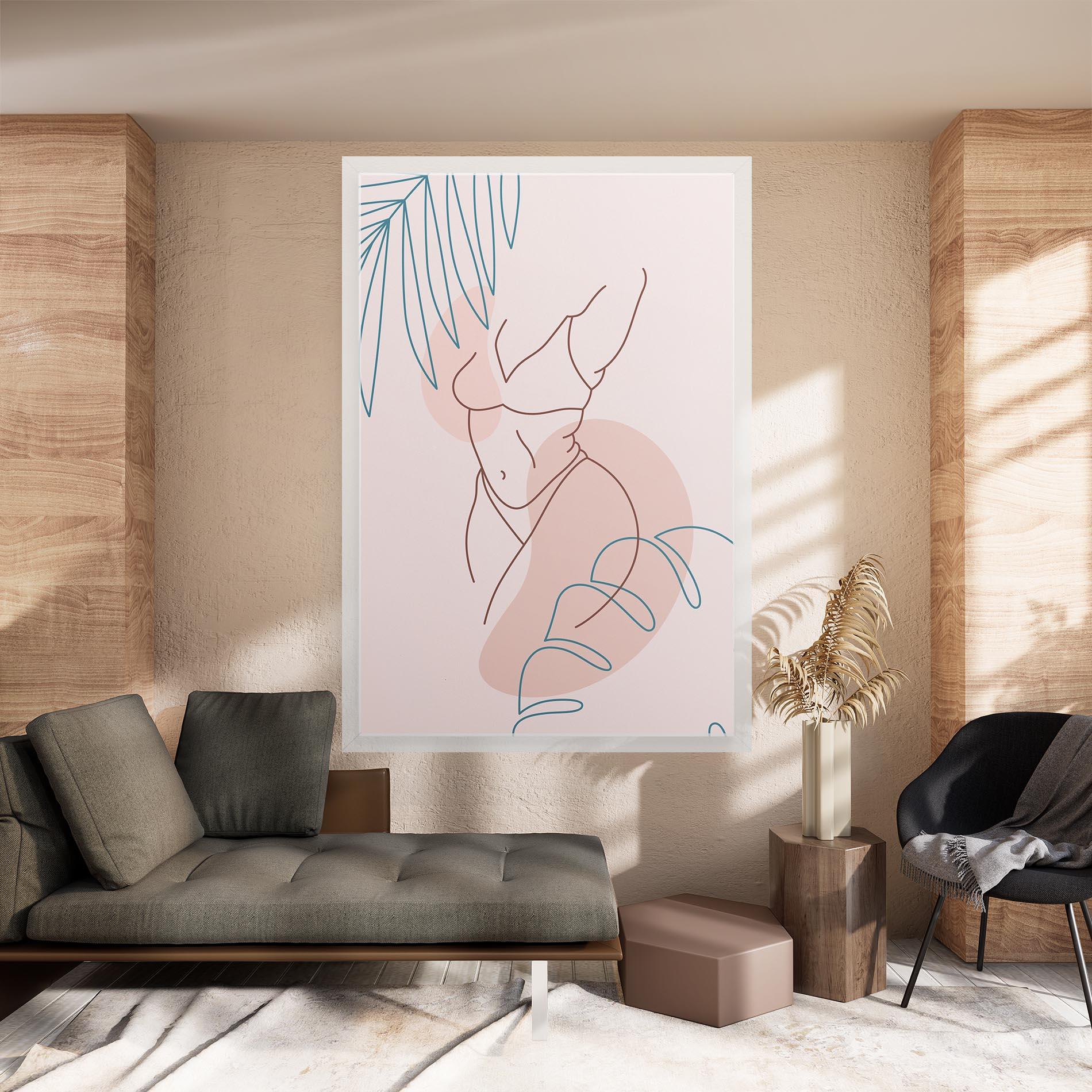 Leinwandbild Body Line Leaf mockup 8