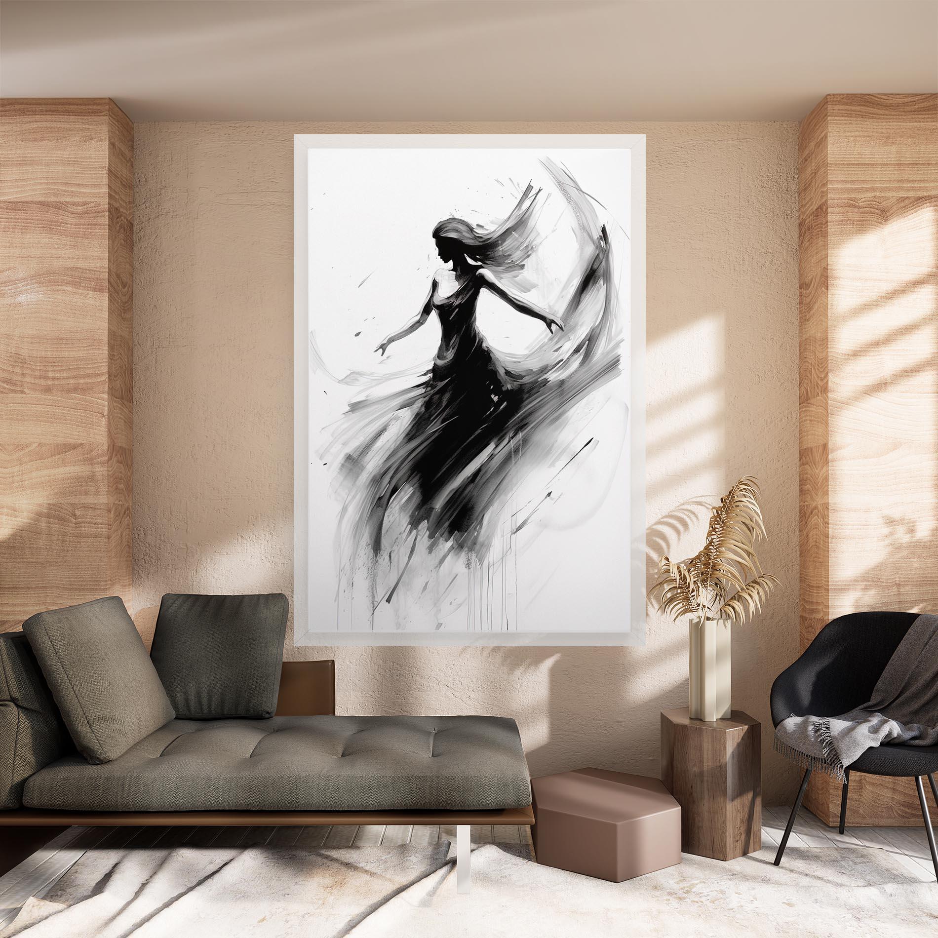 Leinwandbild Dancing Woman Drawn mockup 8