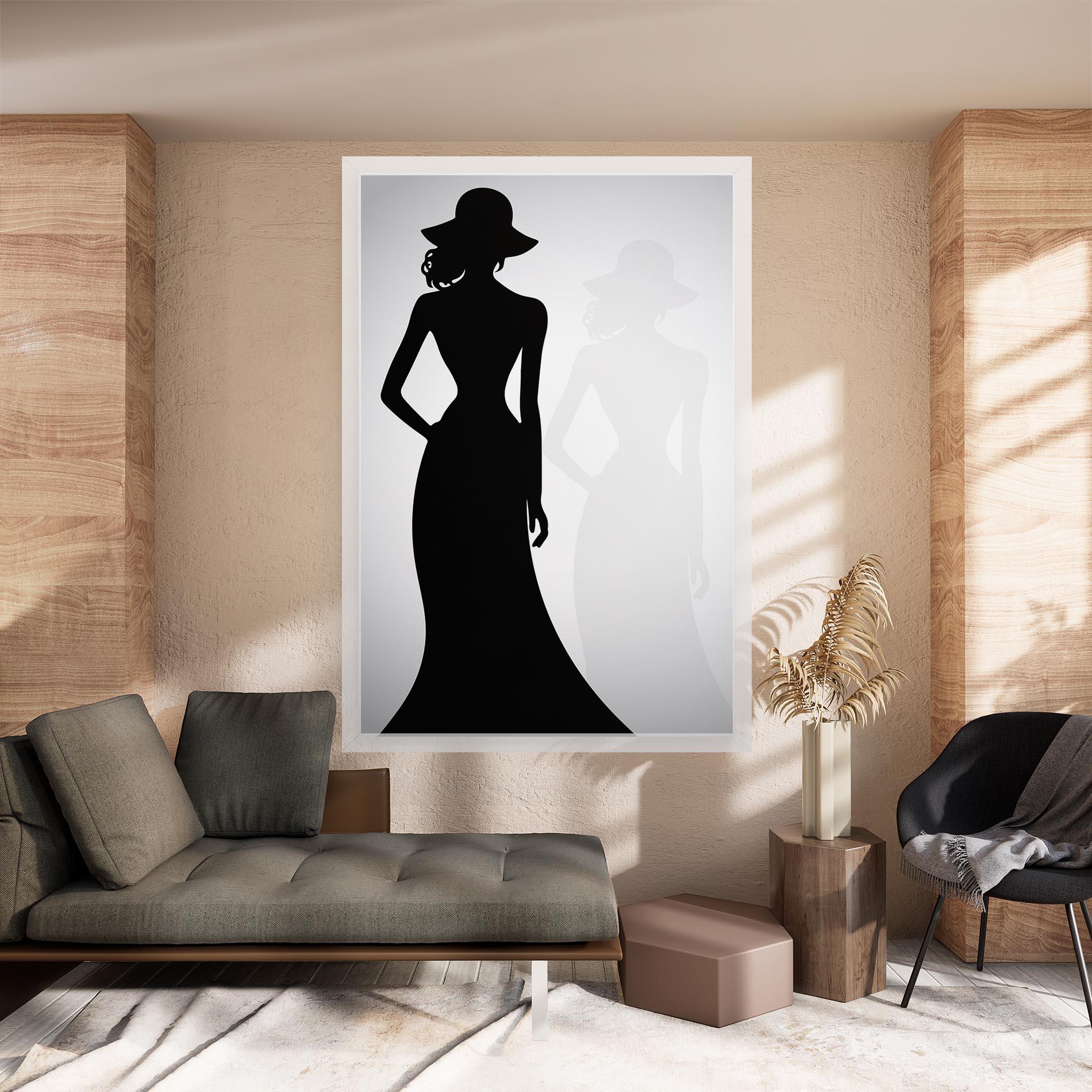 Leinwandbild Silhouette Lady mockup 8