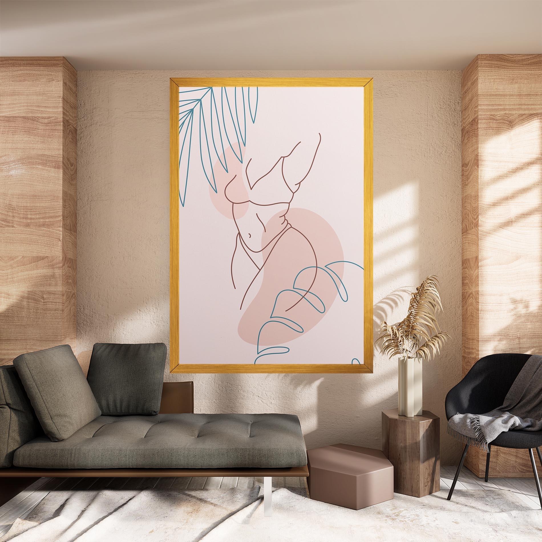 Leinwandbild Body Line Leaf mockup 8