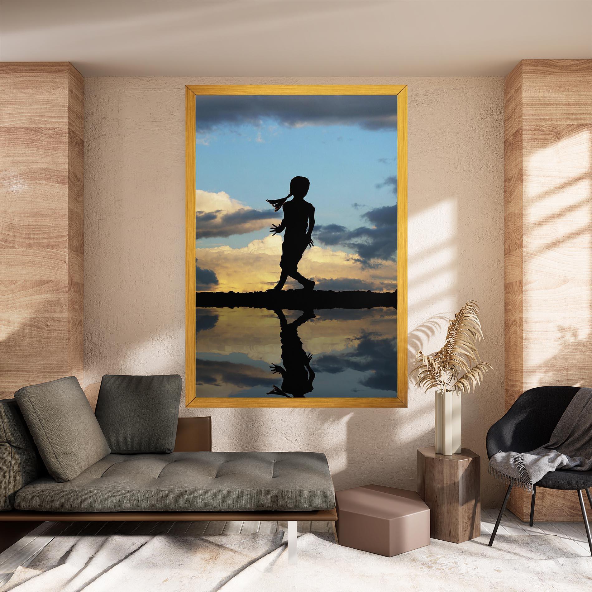 Leinwandbild Little Girl Jumping mockup 8