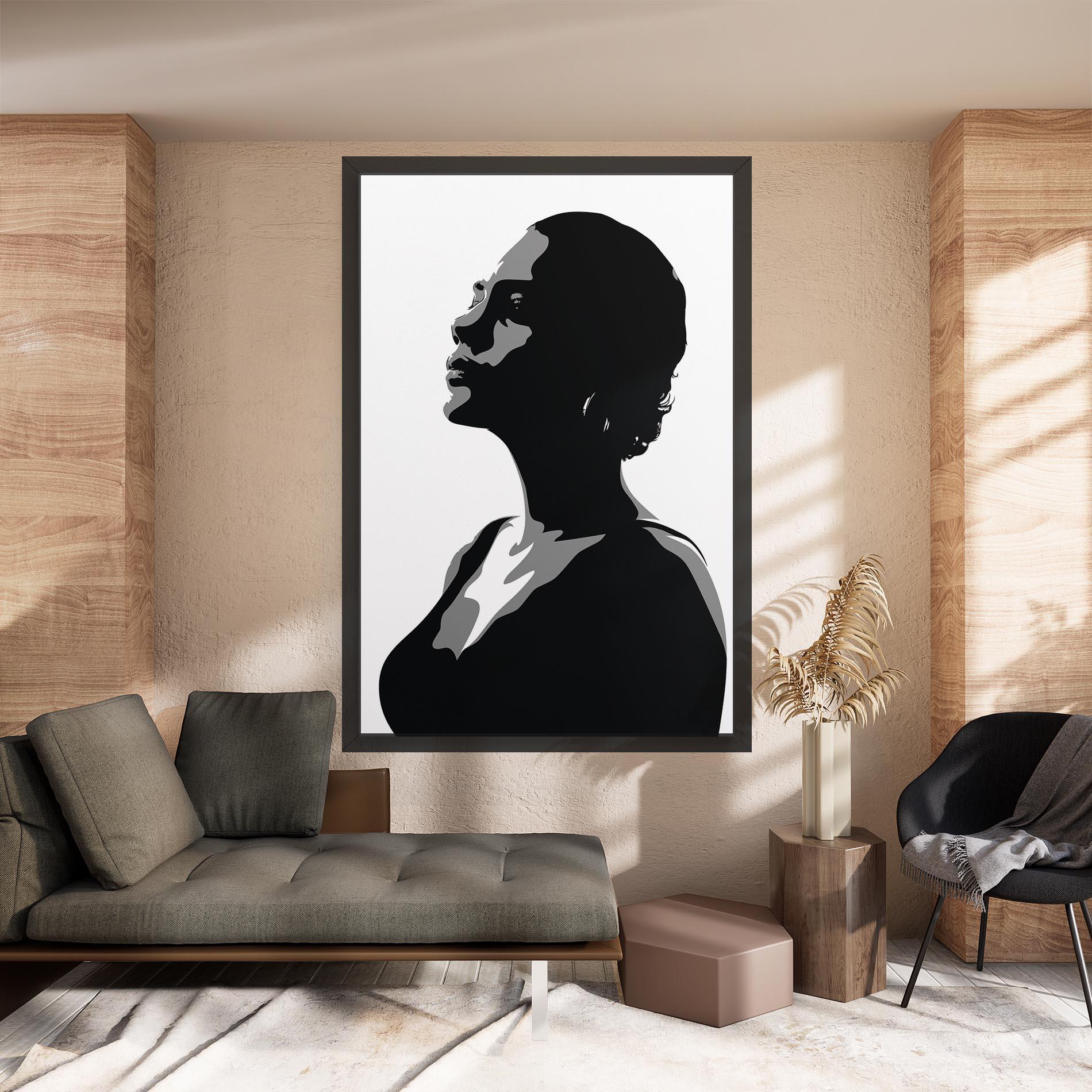 Leinwandbild Black Woman Shilouette mockup 8