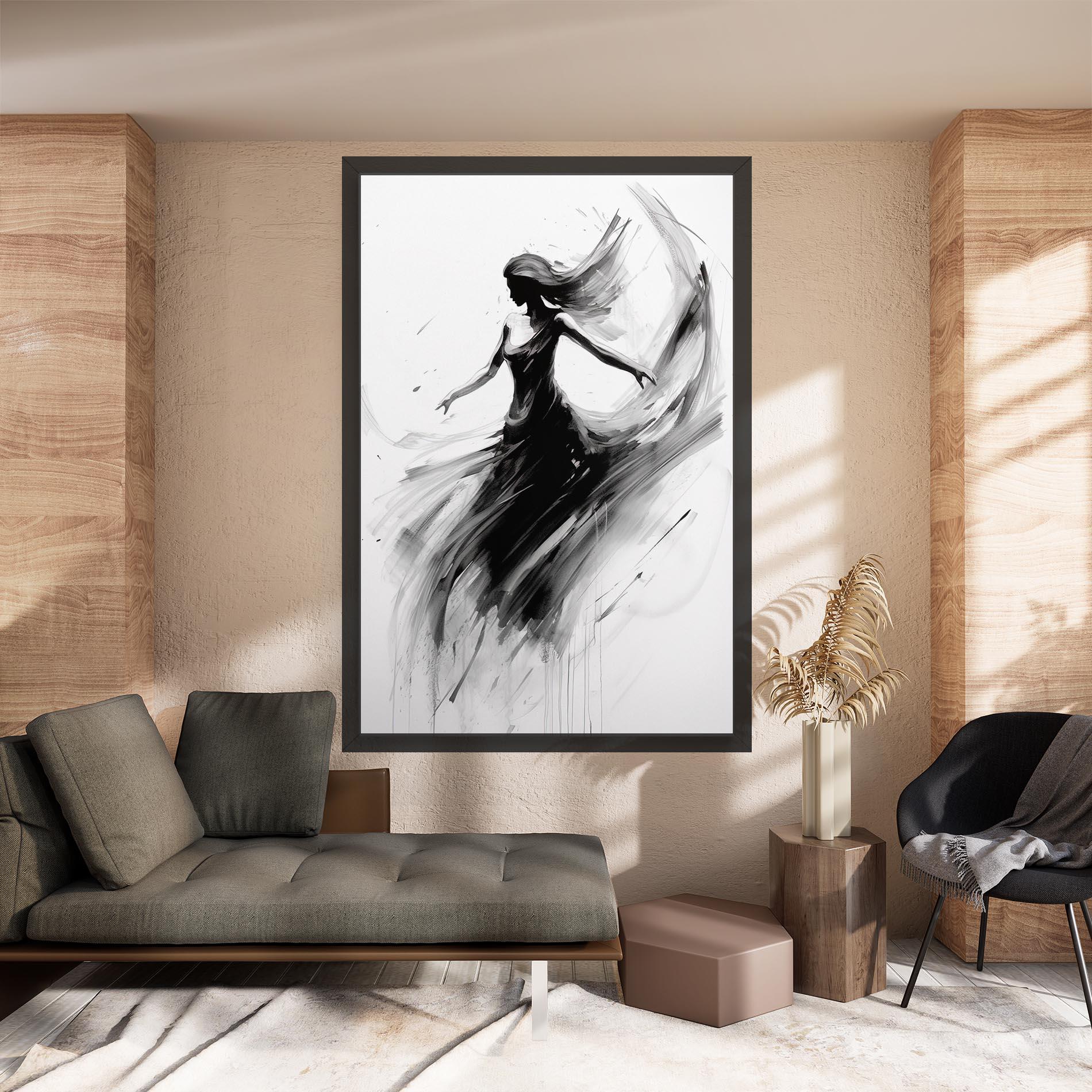 Leinwandbild Dancing Woman Drawn mockup 8