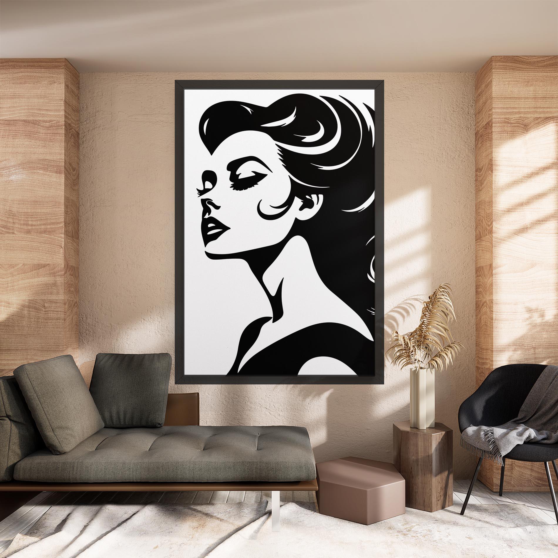 Leinwandbild Eyeliner Shilouette mockup 8