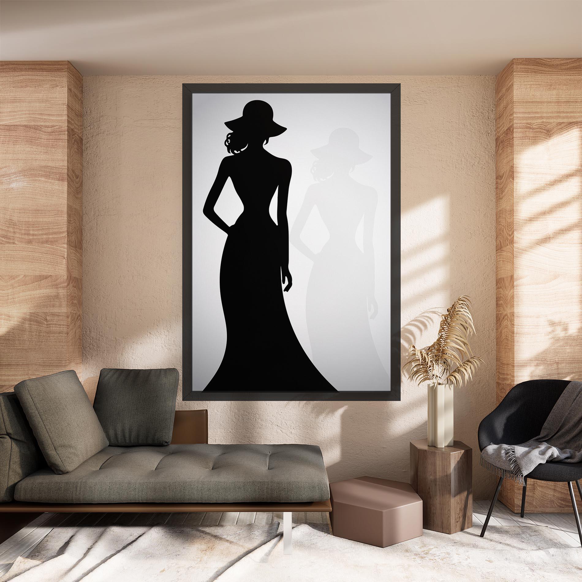 Leinwandbild Silhouette Lady mockup 8