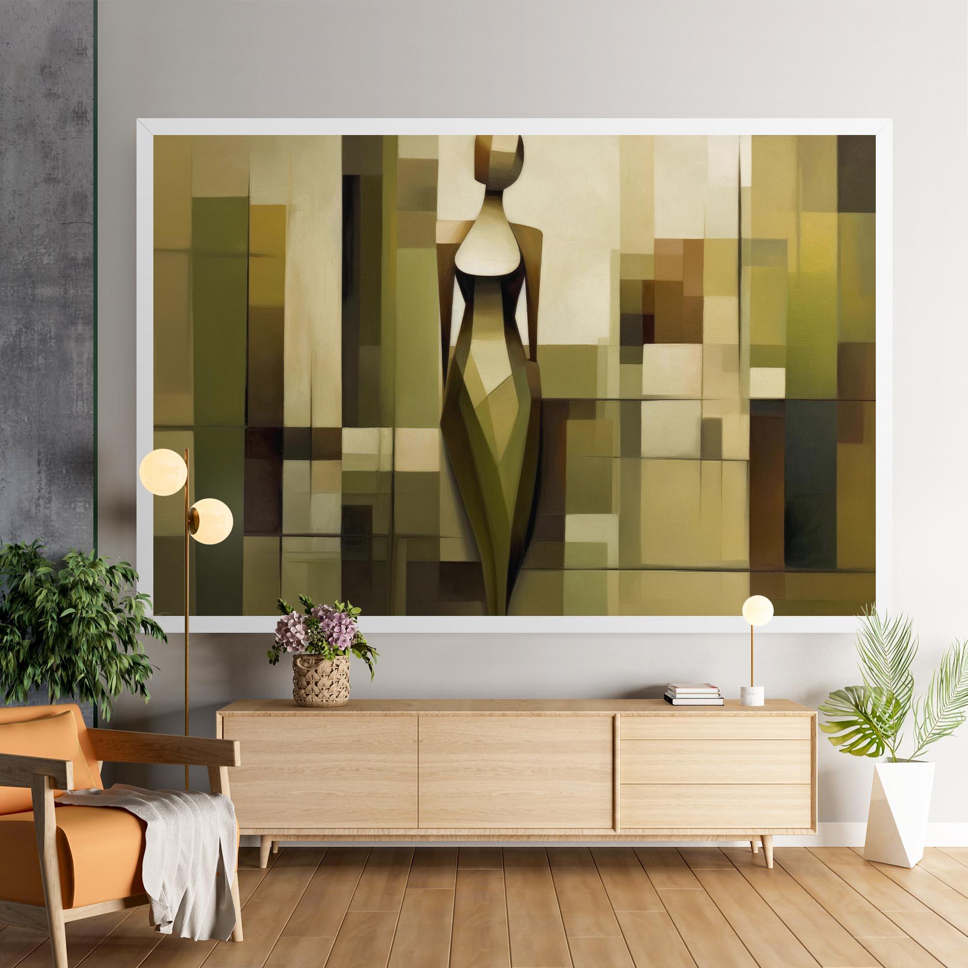 Leinwandbild Olive Green Shilouete mockup 9