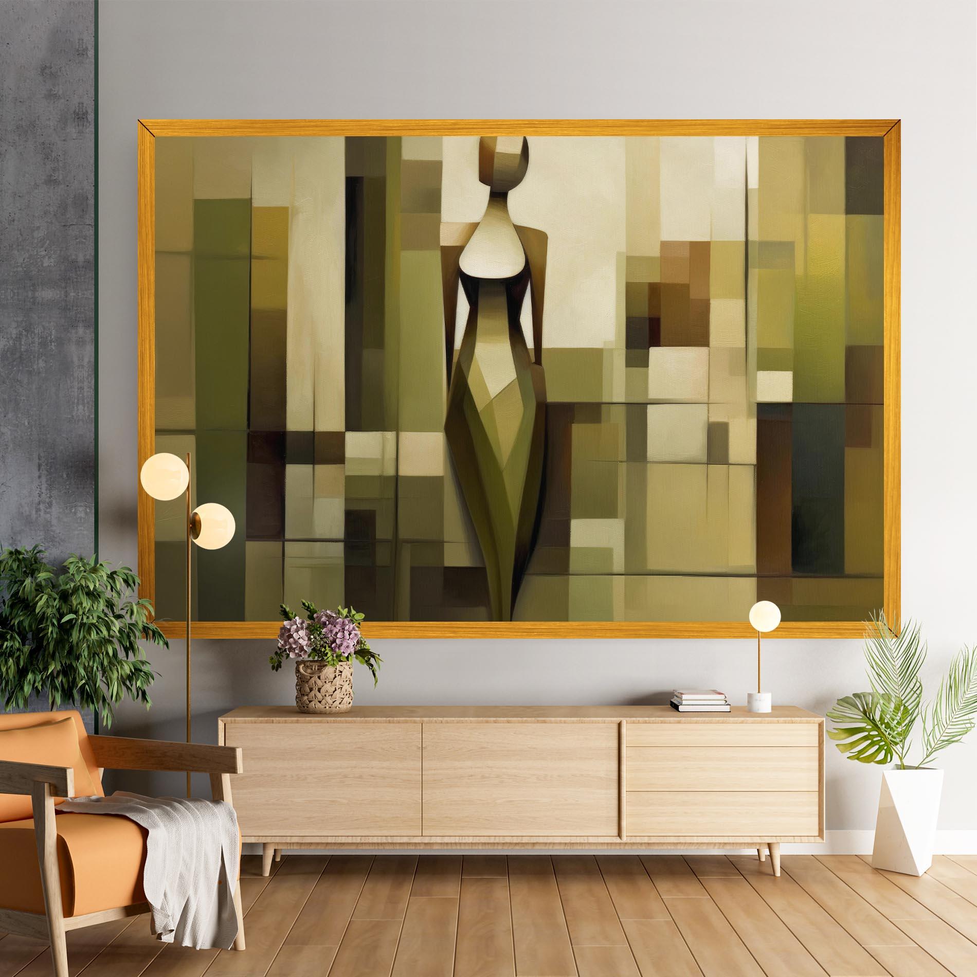 Leinwandbild Olive Green Shilouete mockup 9