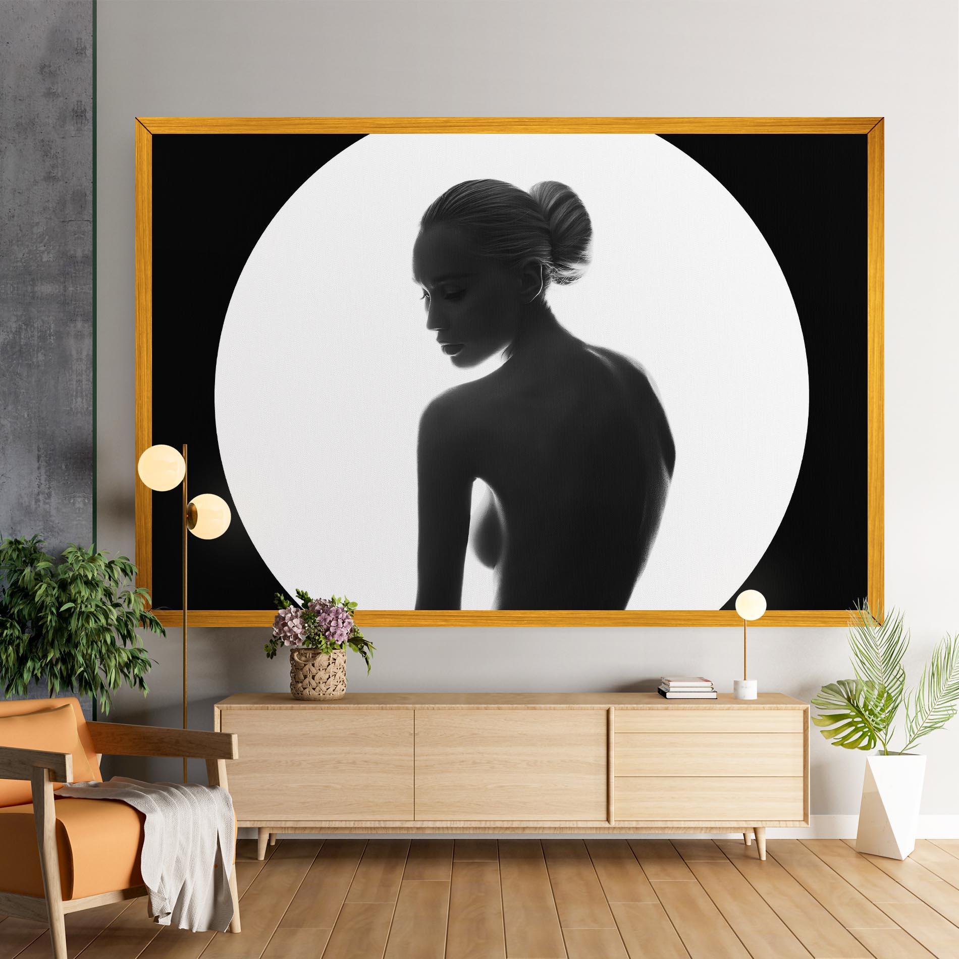 Leinwandbild Woman Body Circle mockup 9