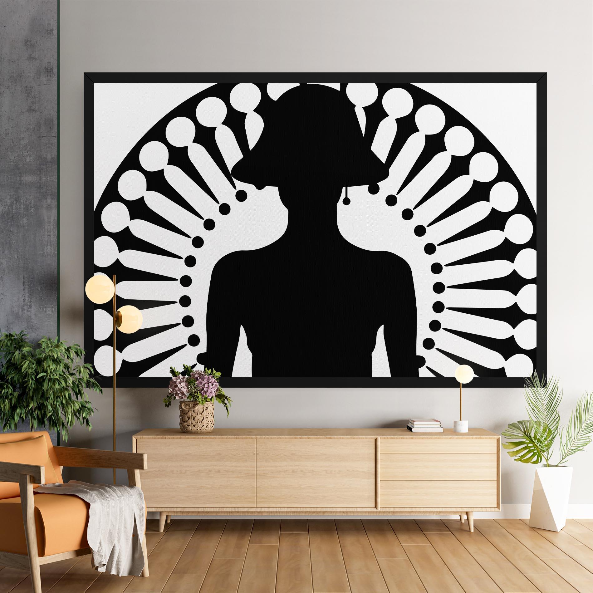 Leinwandbild Black Shilouette Lady mockup 9