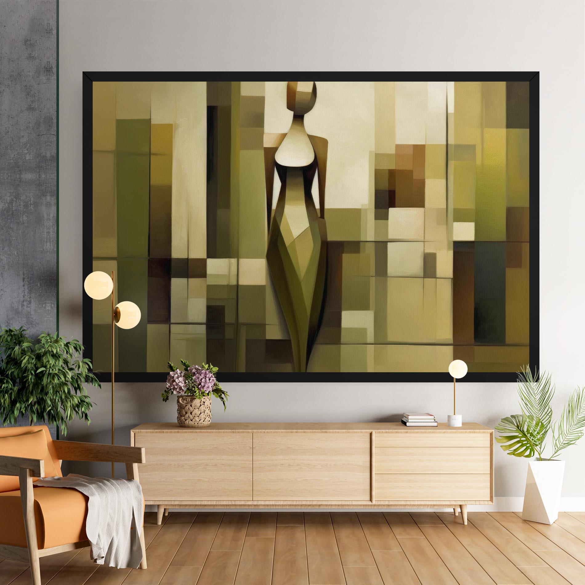 Leinwandbild Olive Green Shilouete mockup 9