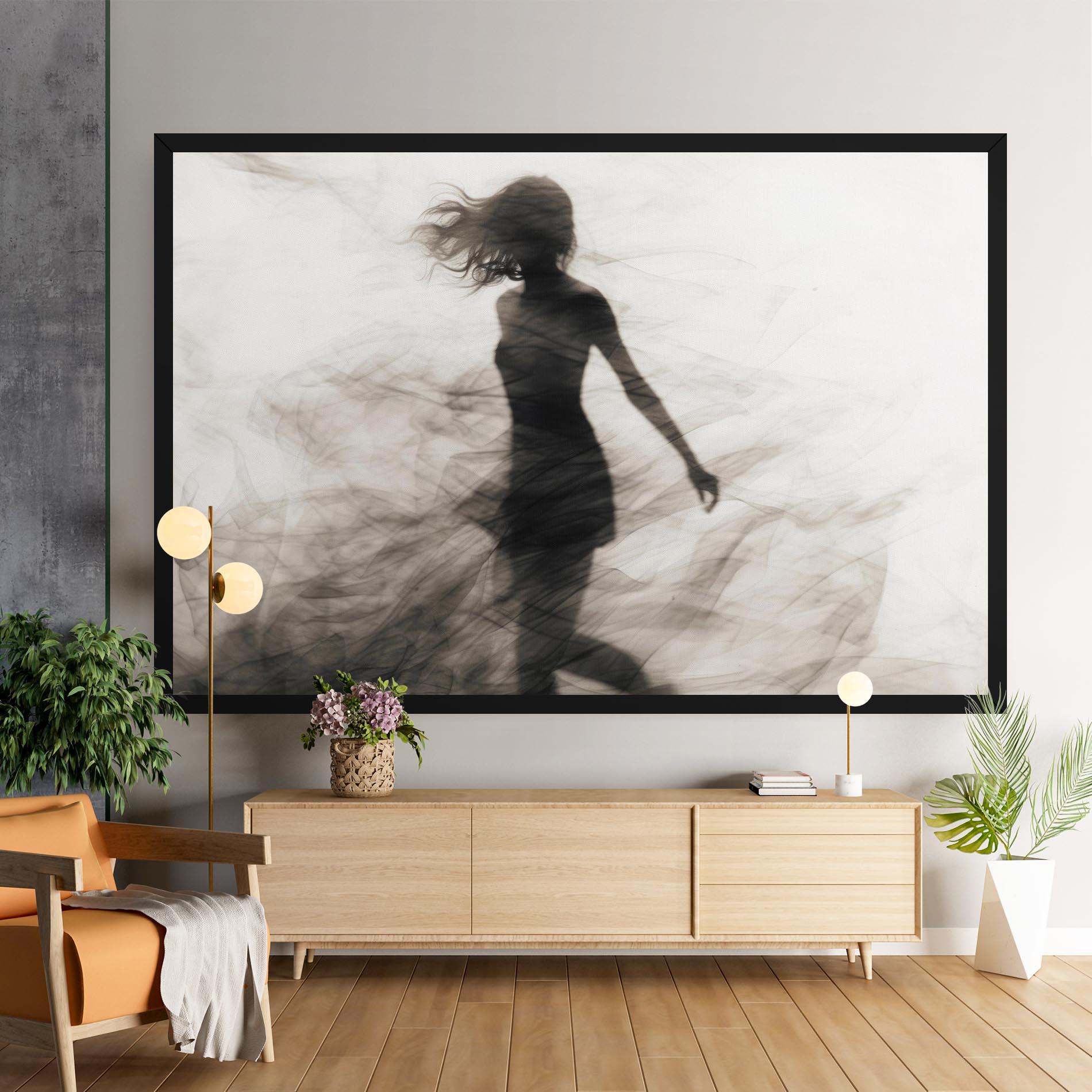 Leinwandbild Smoke Girl Shilouette mockup 9