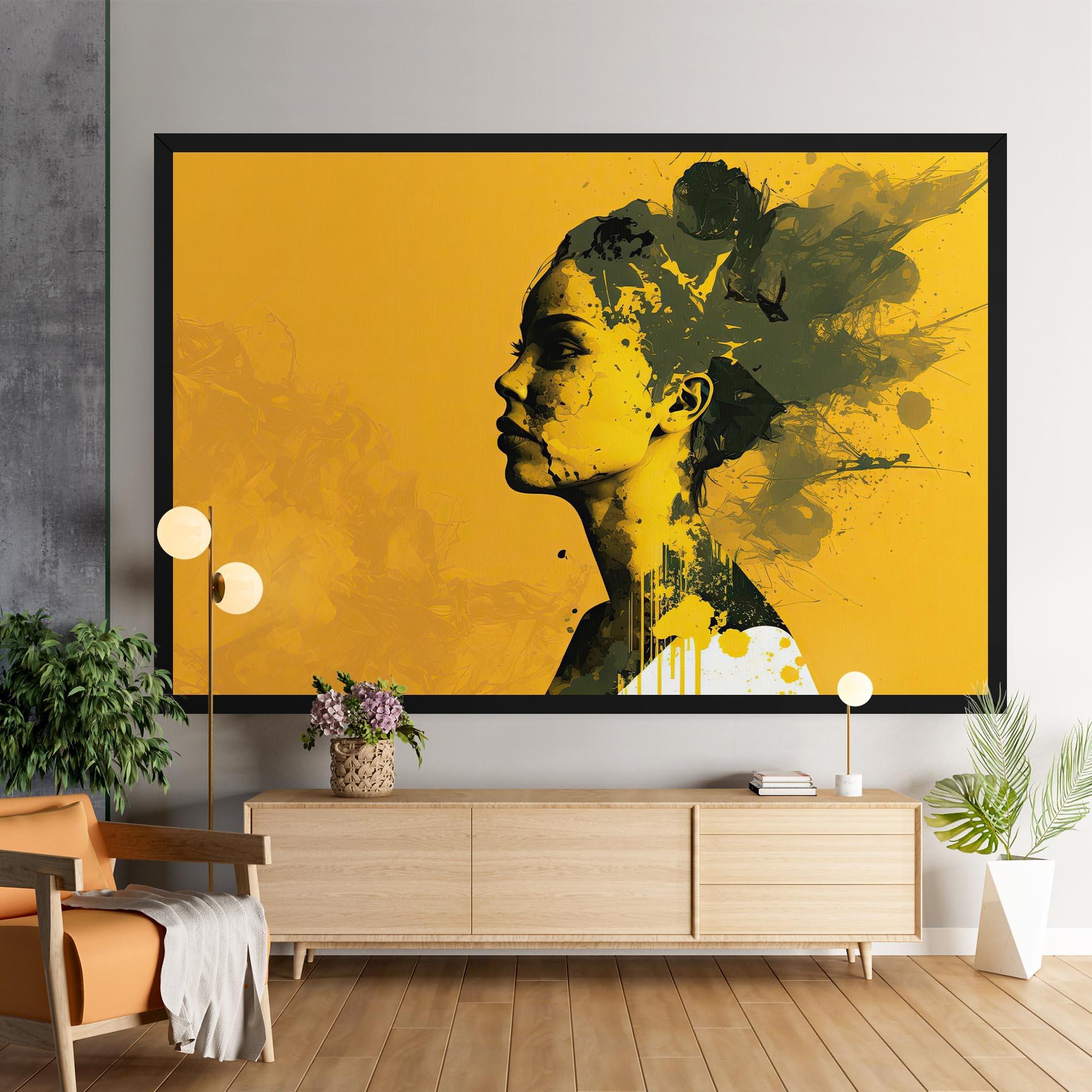 Leinwandbild Thinking Yellow mockup 9