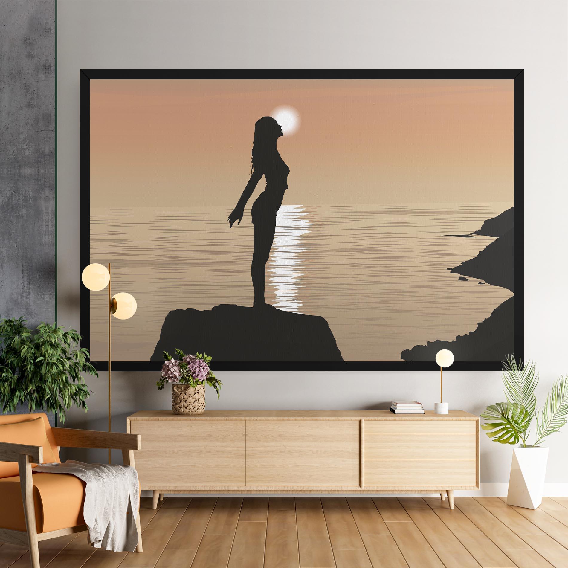 Leinwandbild Water Girl Shilouette mockup 9