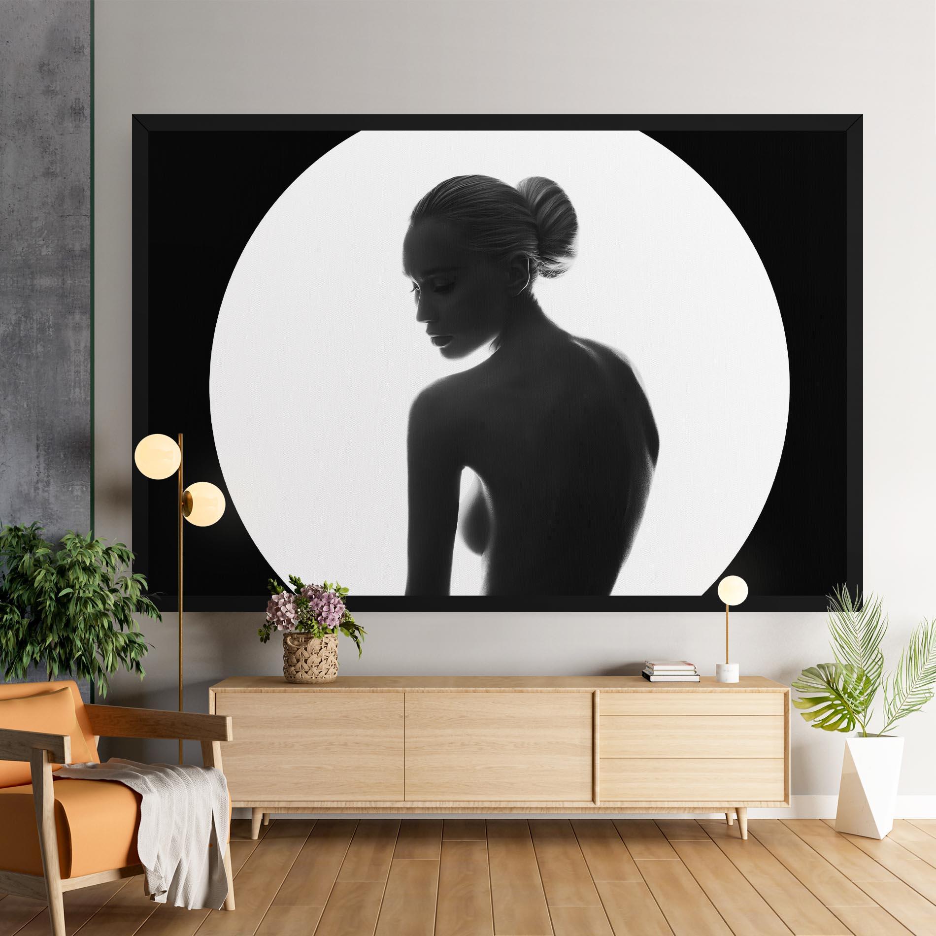 Leinwandbild Woman Body Circle mockup 9