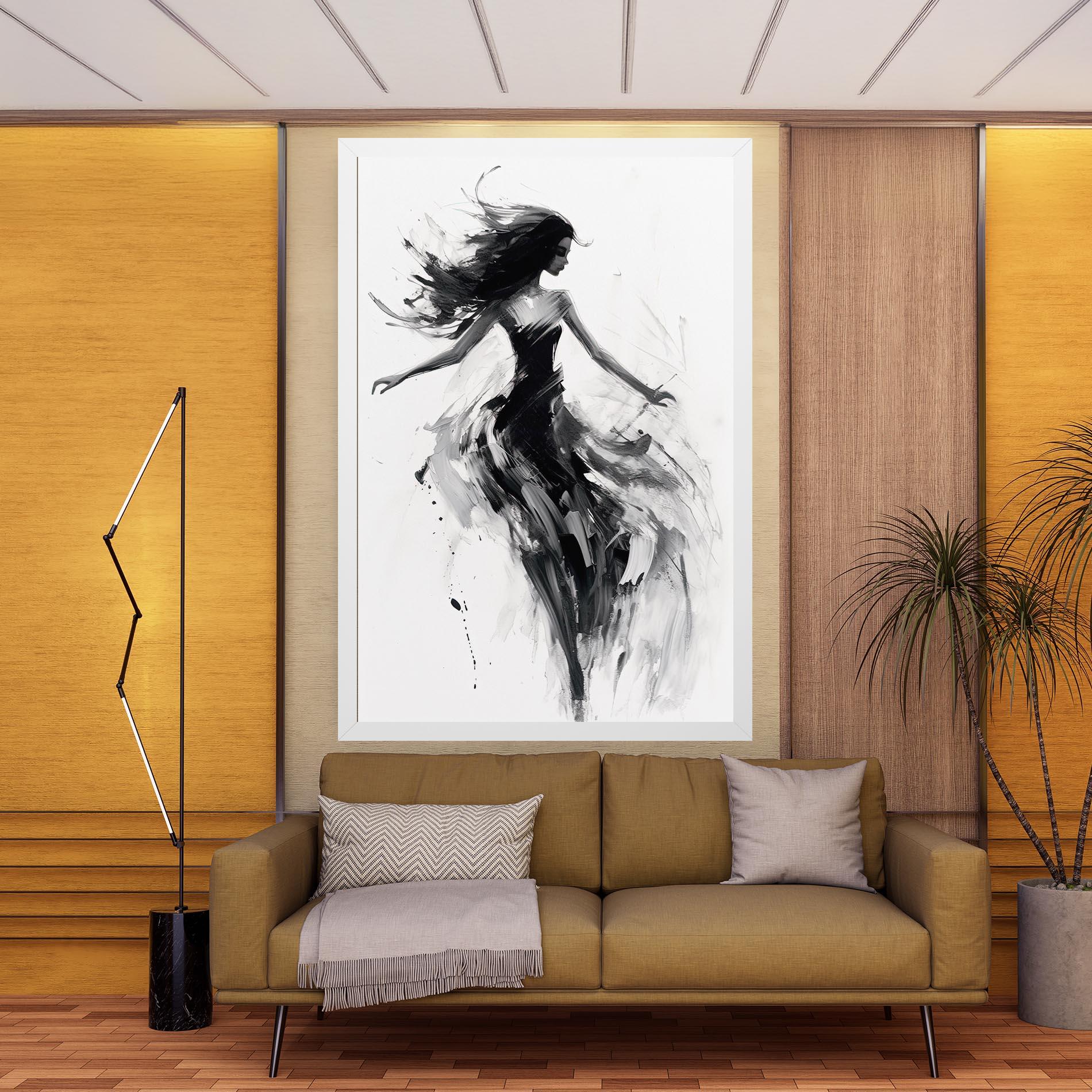 Leinwandbild Black Ink Woman mockup 9
