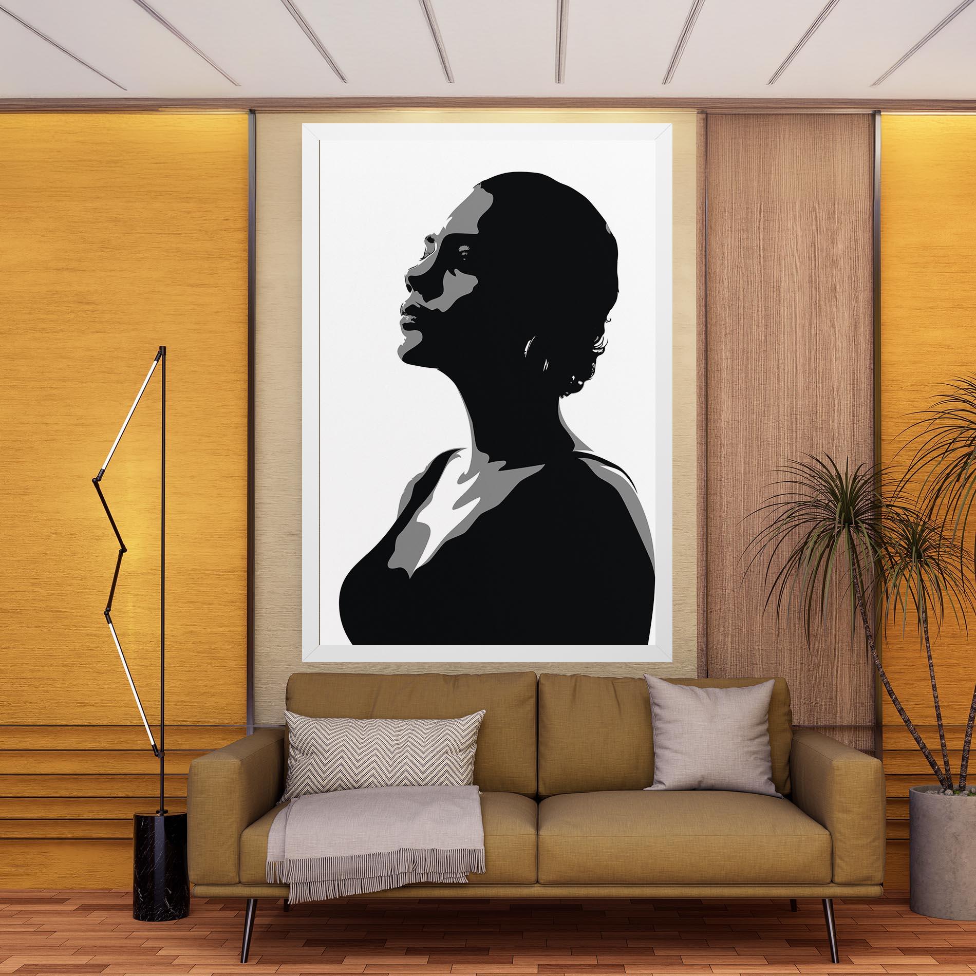 Leinwandbild Black Woman Shilouette mockup 9
