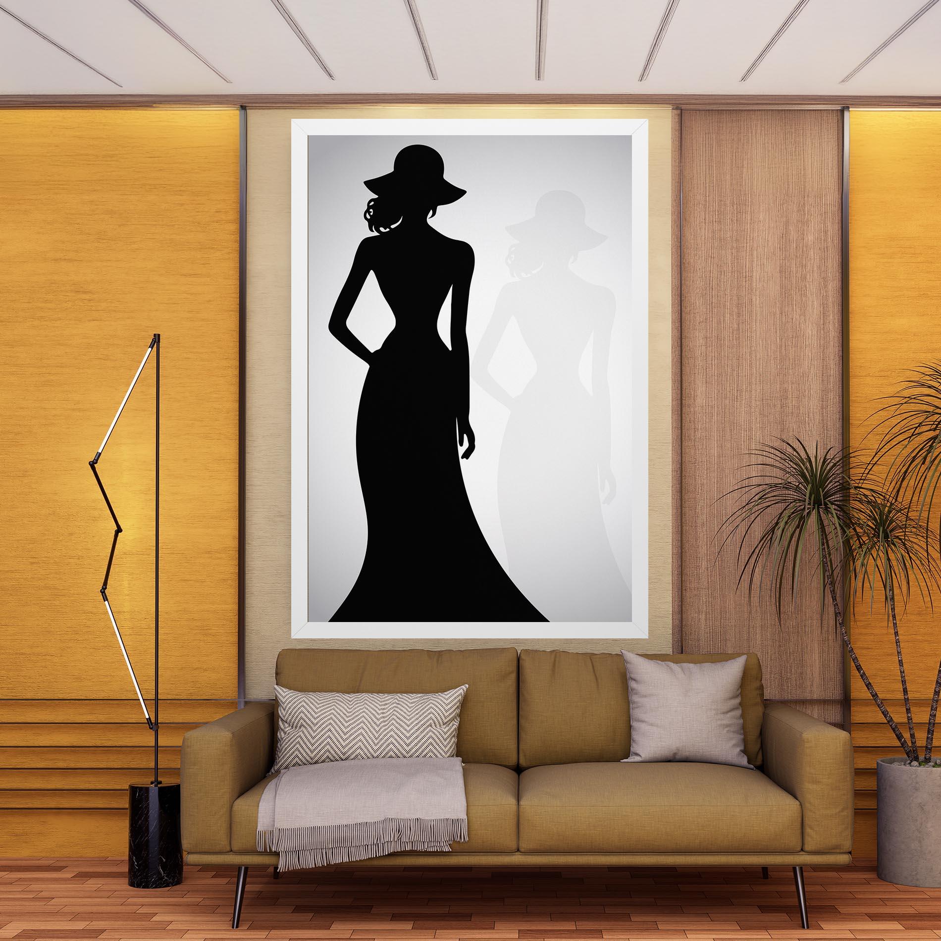 Leinwandbild Silhouette Lady mockup 9
