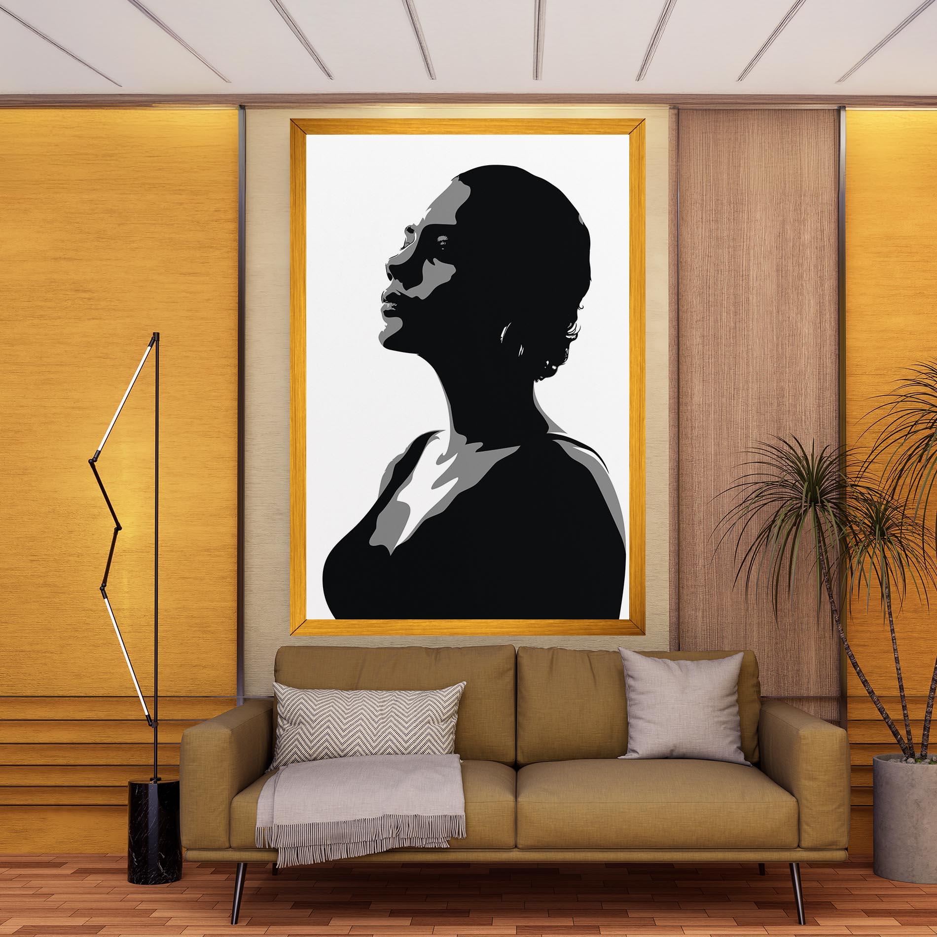 Leinwandbild Black Woman Shilouette mockup 9