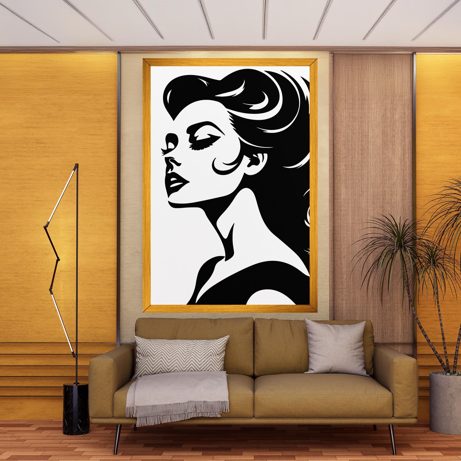 Leinwandbild Eyeliner Shilouette mockup 9