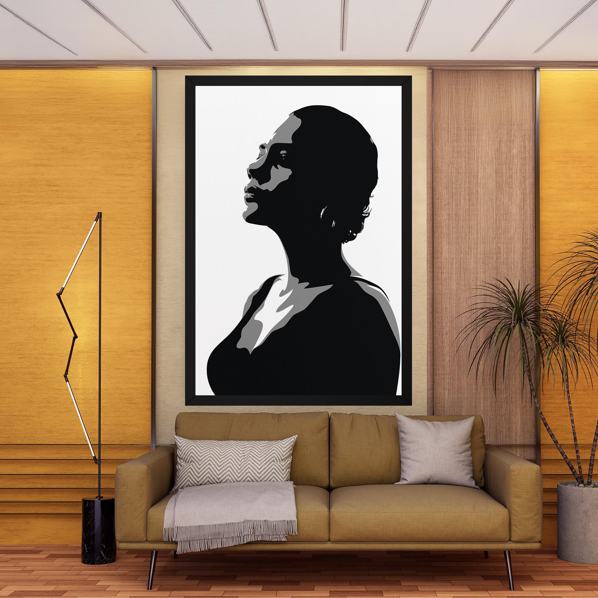 Leinwandbild Black Woman Shilouette mockup 9
