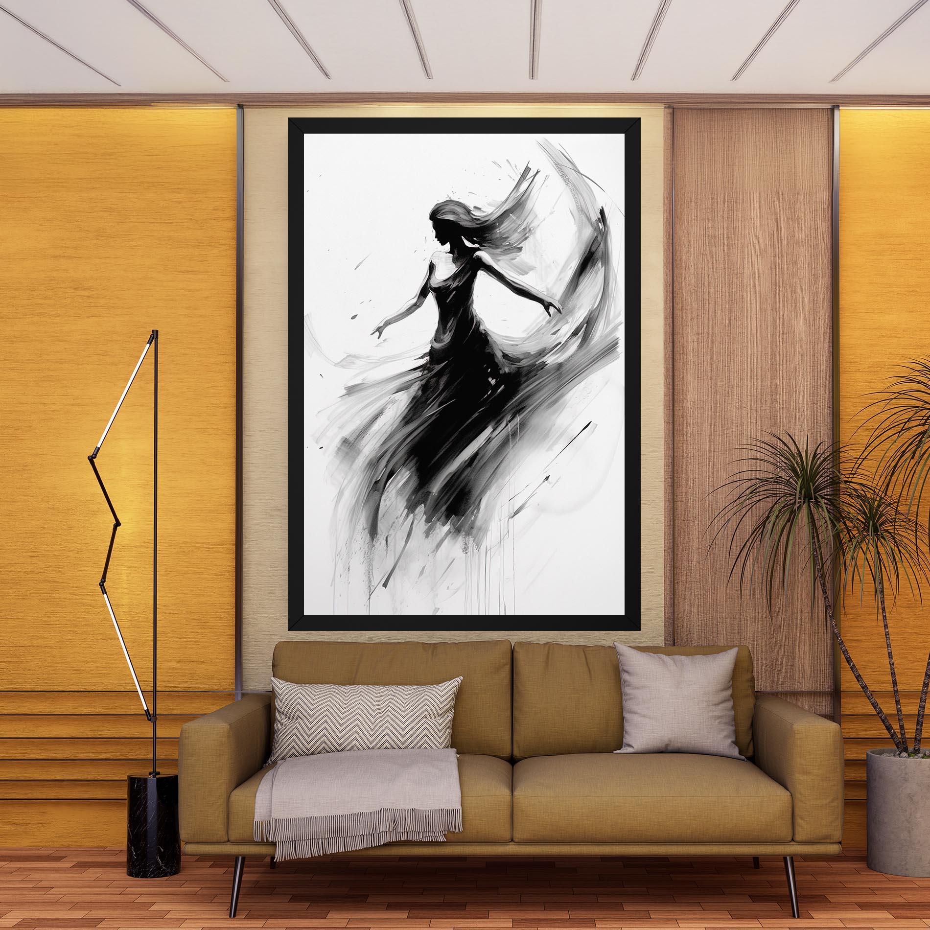 Leinwandbild Dancing Woman Drawn mockup 9