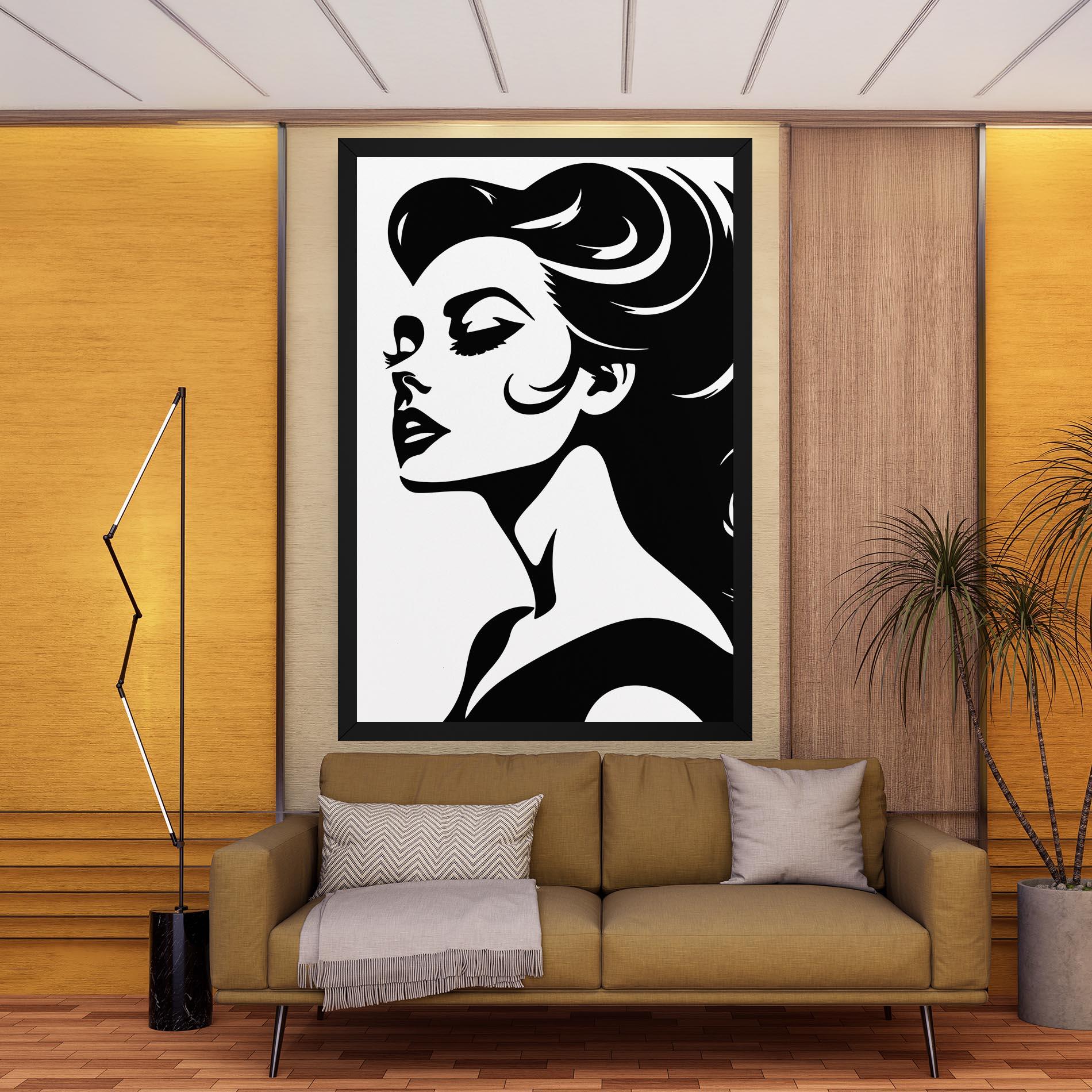 Leinwandbild Eyeliner Shilouette mockup 9