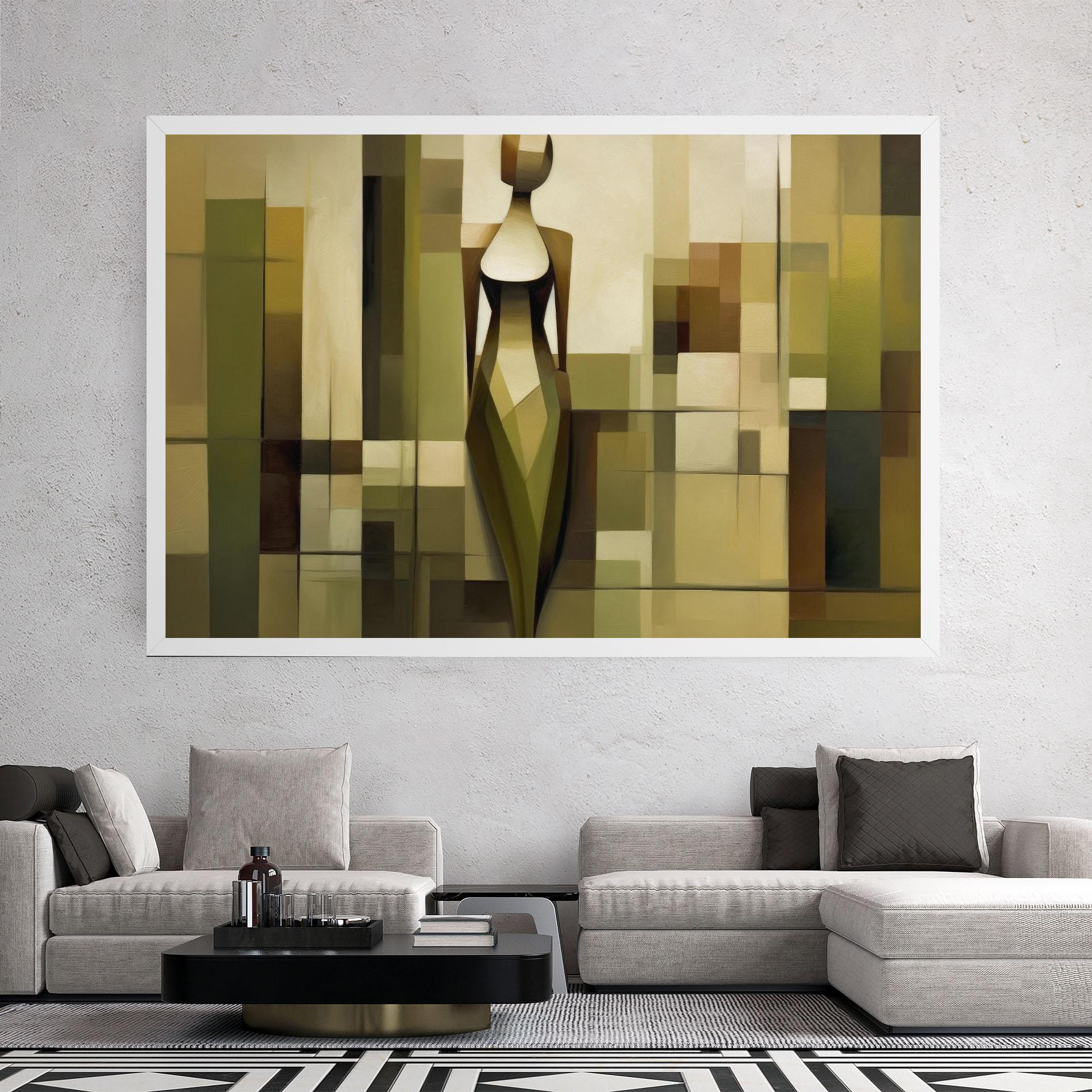 Leinwandbild Olive Green Shilouete mockup 2