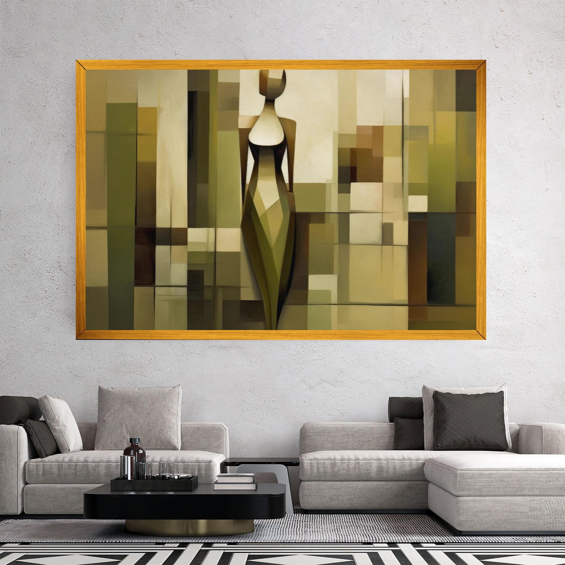 Leinwandbild Olive Green Shilouete mockup 2
