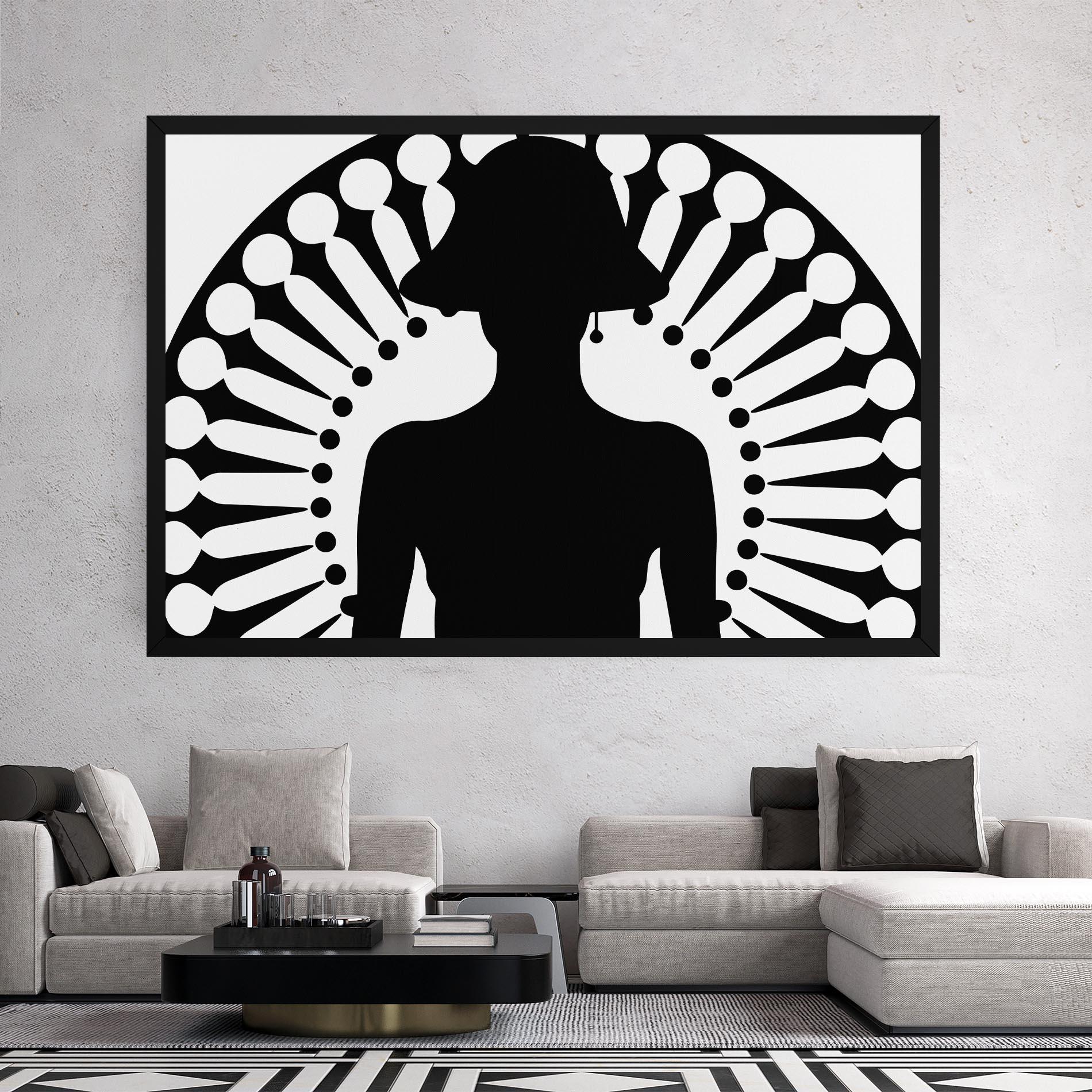 Leinwandbild Black Shilouette Lady mockup 2