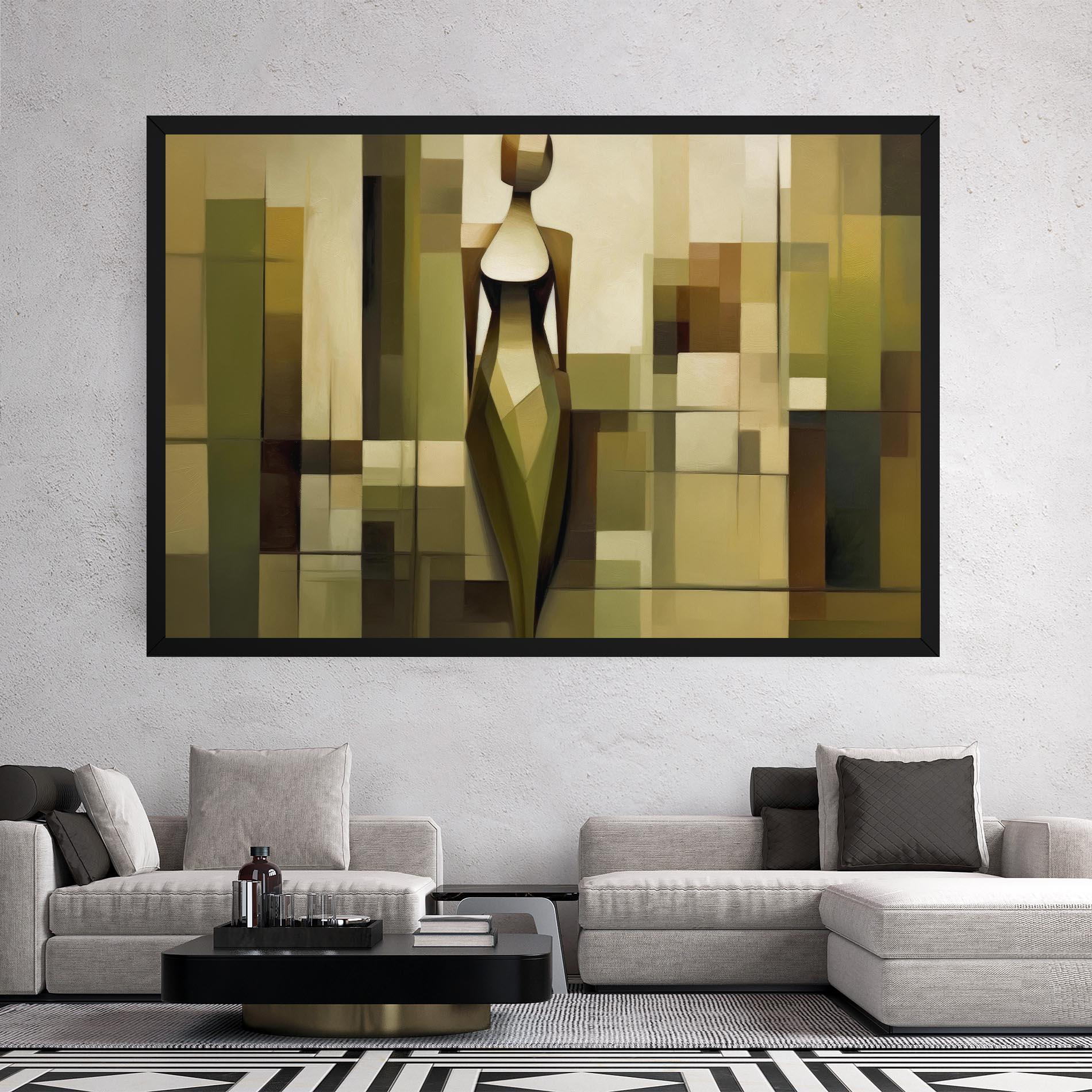 Leinwandbild Olive Green Shilouete mockup 2