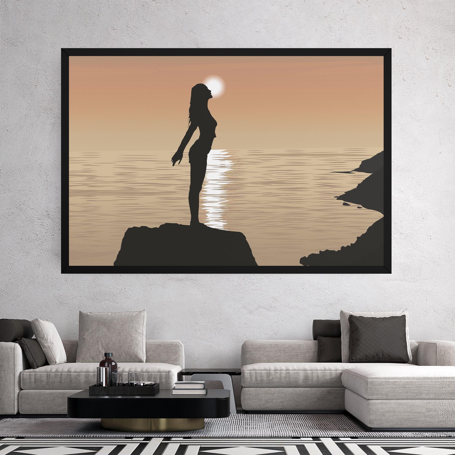 Leinwandbild Water Girl Shilouette mockup 2