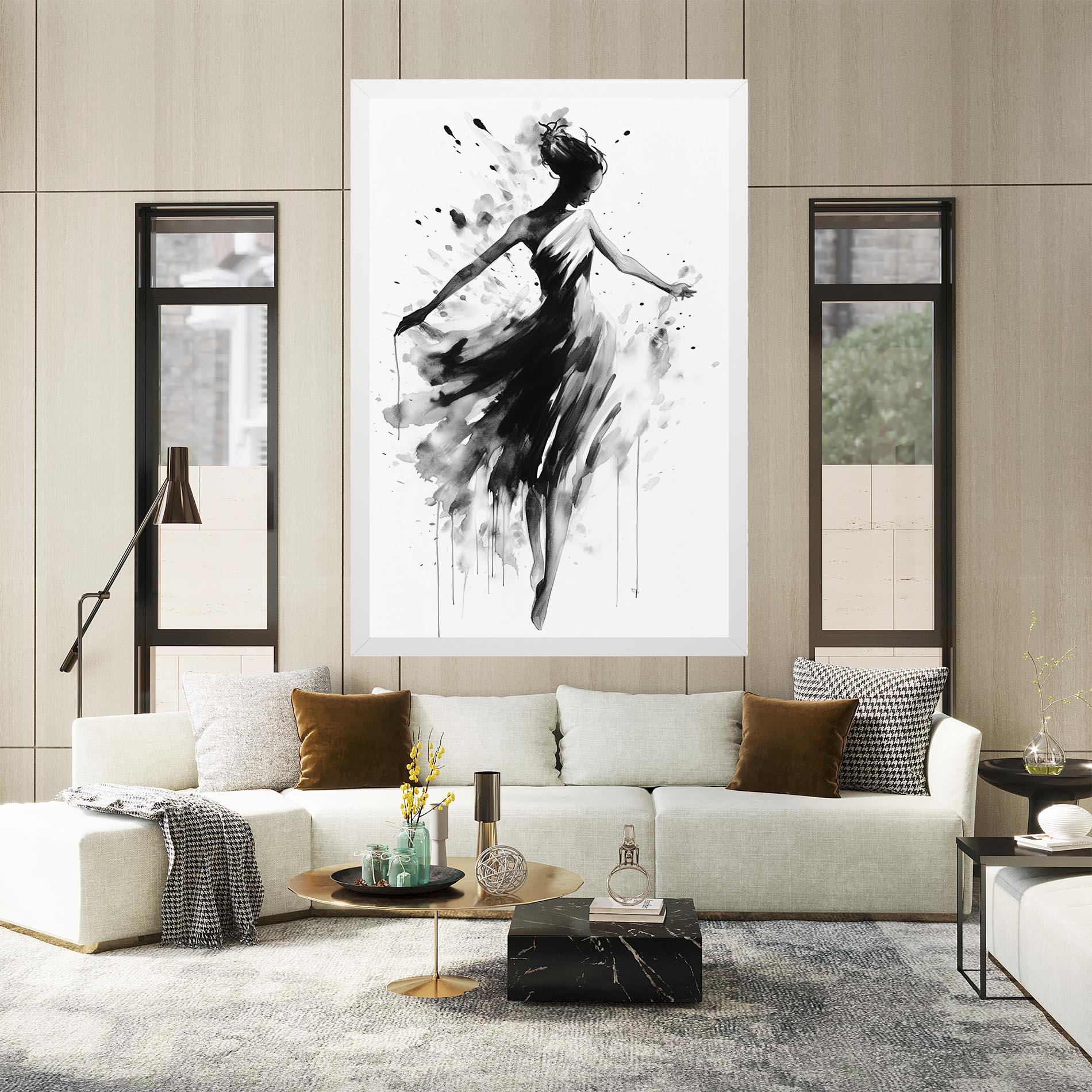Leinwandbild Beautiful Dancing Woman mockup 2