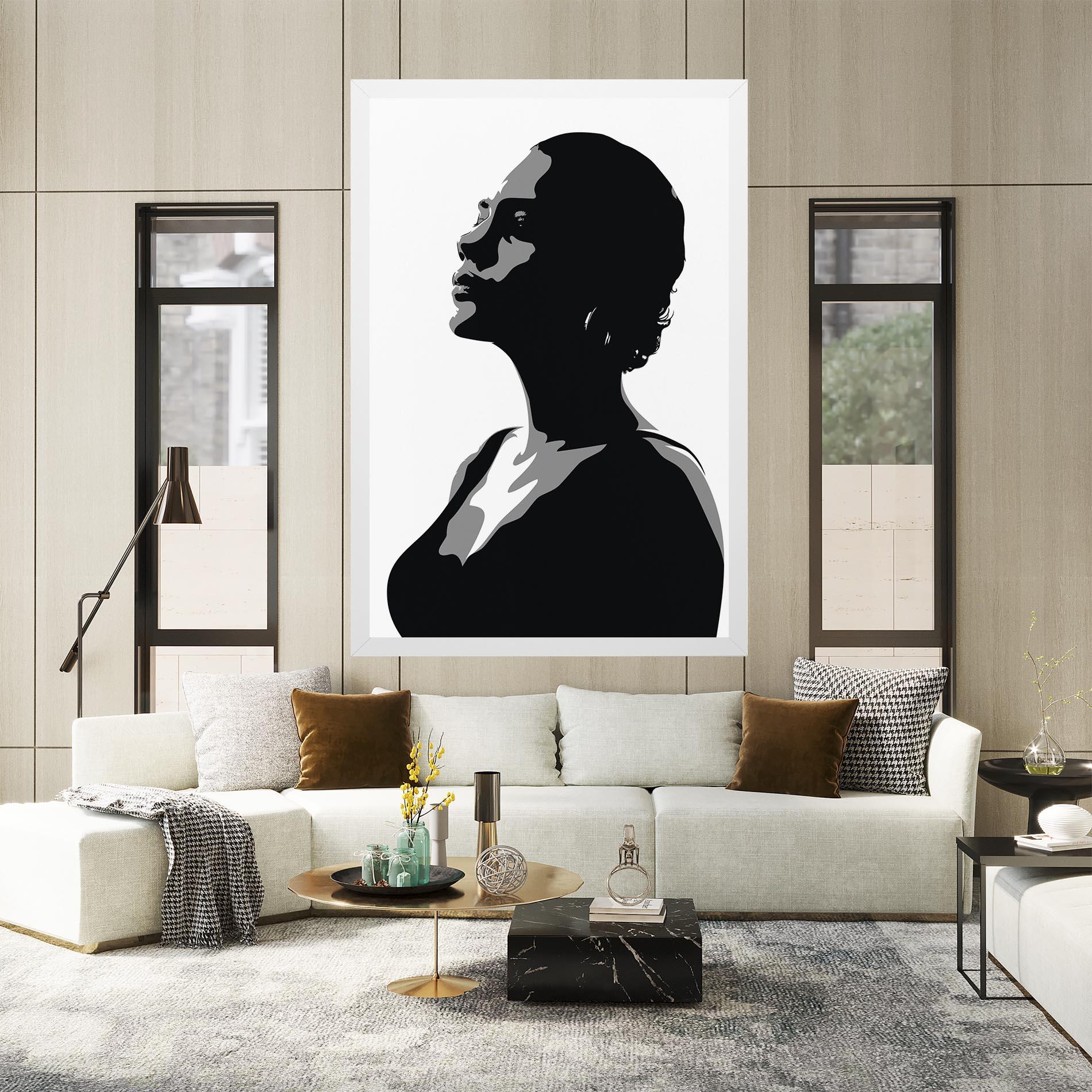 Leinwandbild Black Woman Shilouette mockup 2