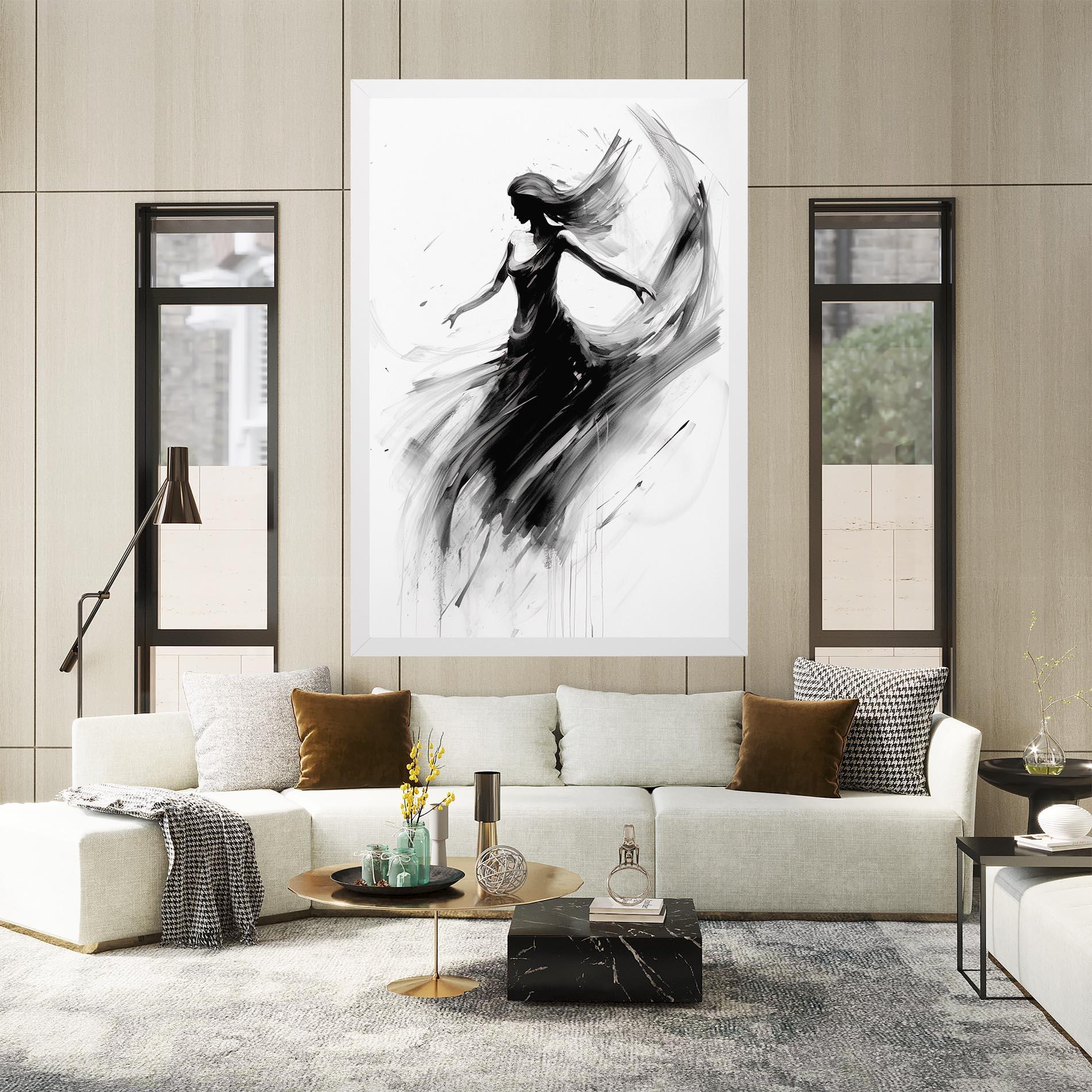 Leinwandbild Dancing Woman Drawn mockup 2
