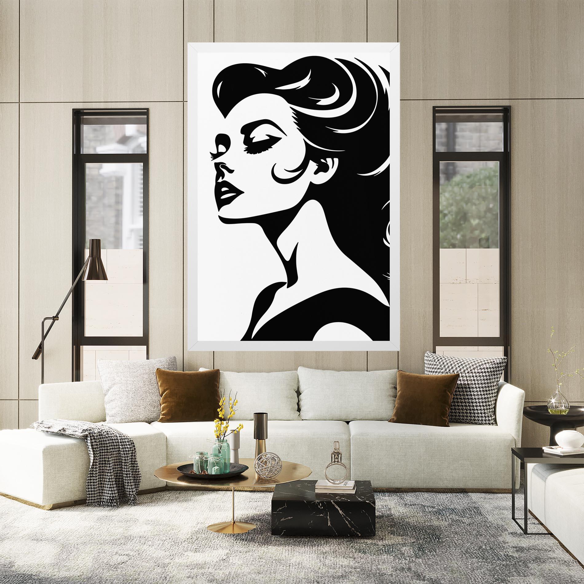 Leinwandbild Eyeliner Shilouette mockup 2