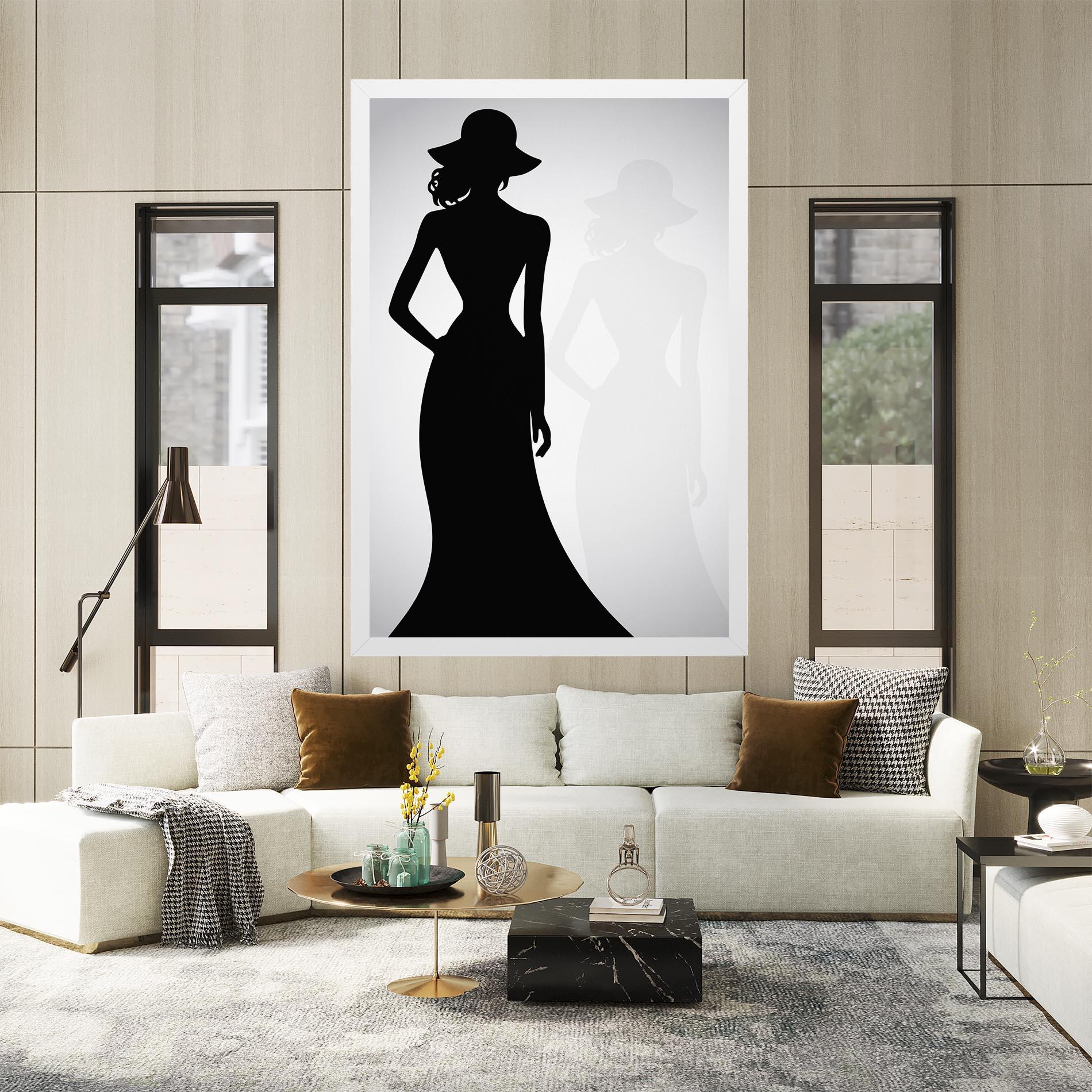 Leinwandbild Silhouette Lady mockup 2