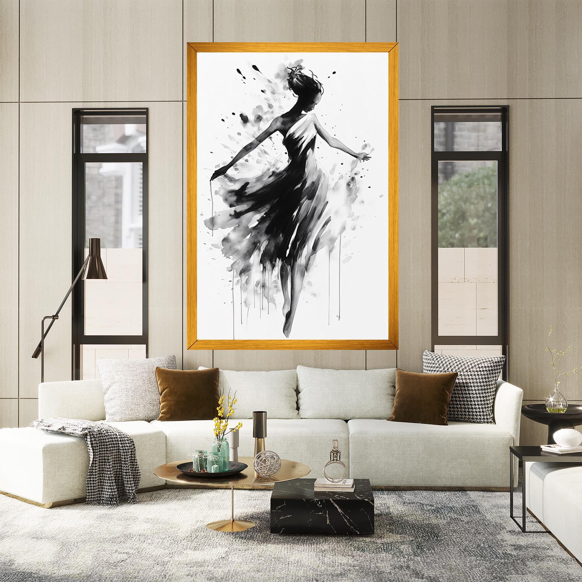 Leinwandbild Beautiful Dancing Woman mockup 2