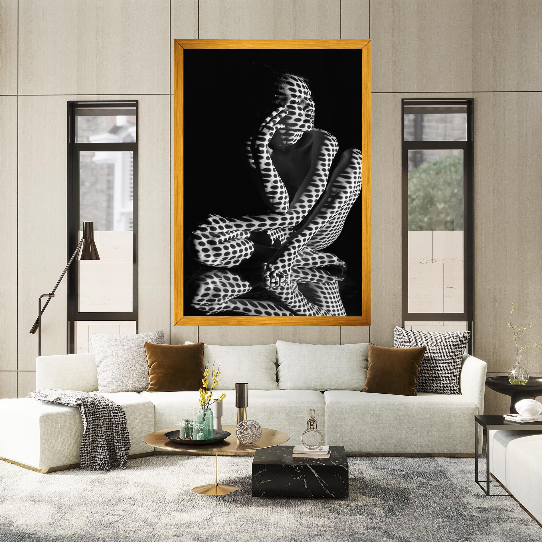 Black White Pattern Woman mockup 2