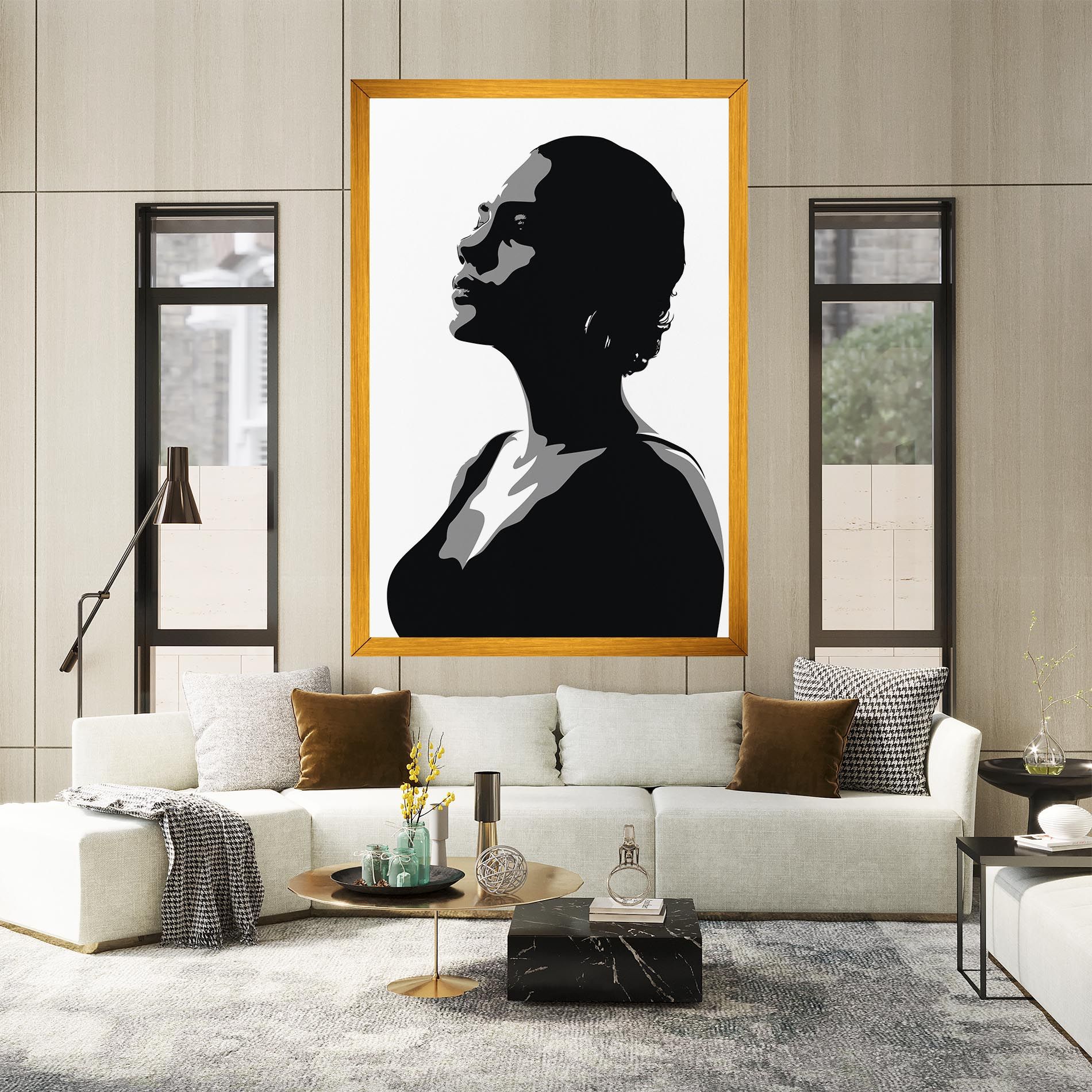 Black Woman Shilouette mockup 2