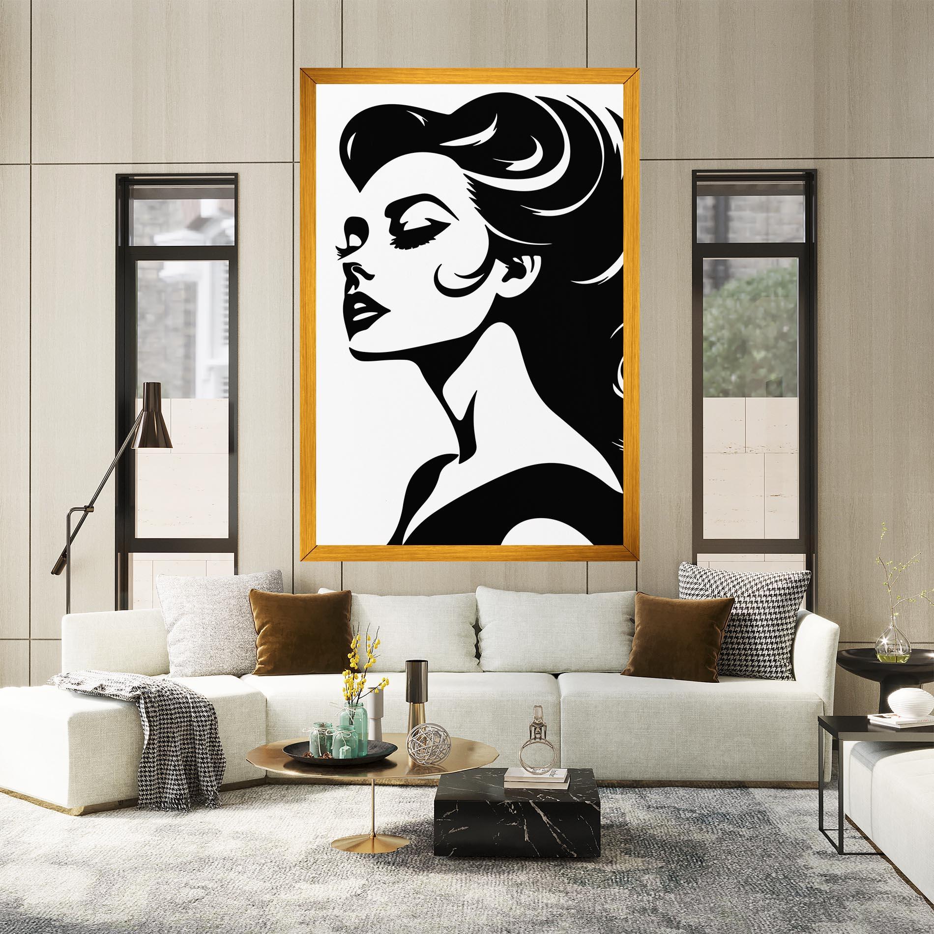 Leinwandbild Eyeliner Shilouette mockup 2