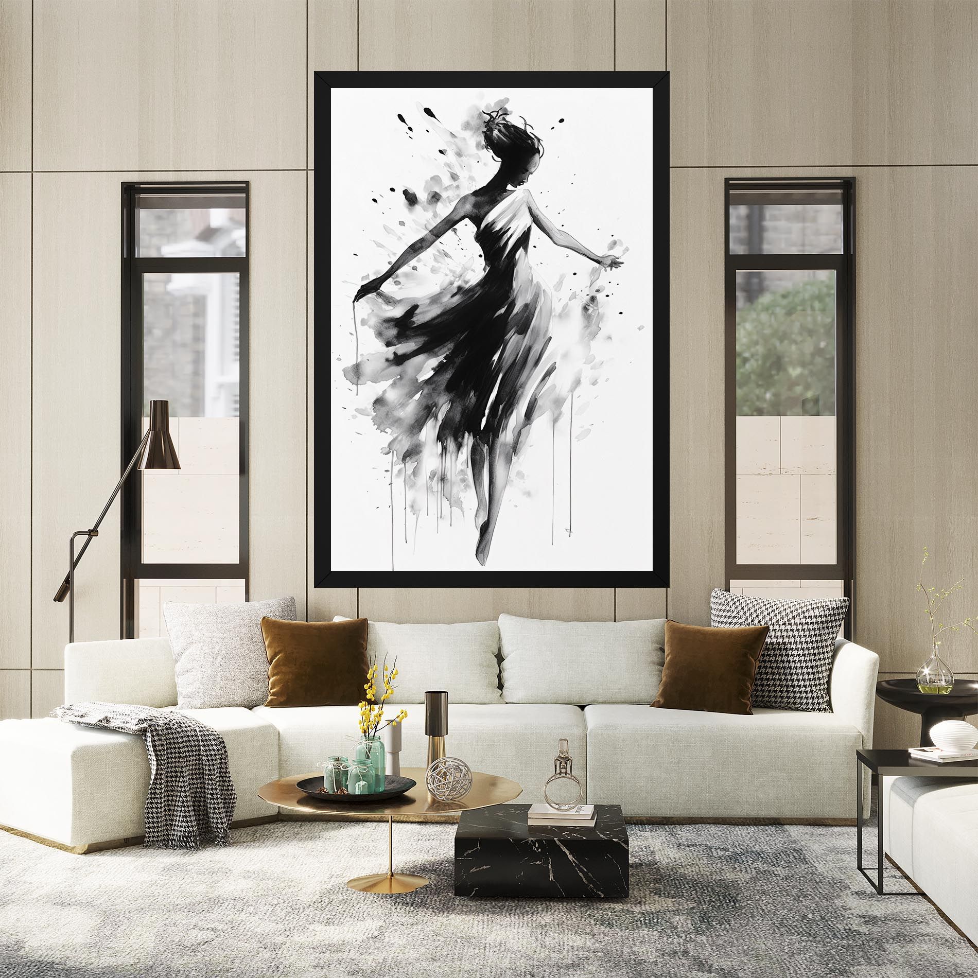 Beautiful Dancing Woman mockup 2