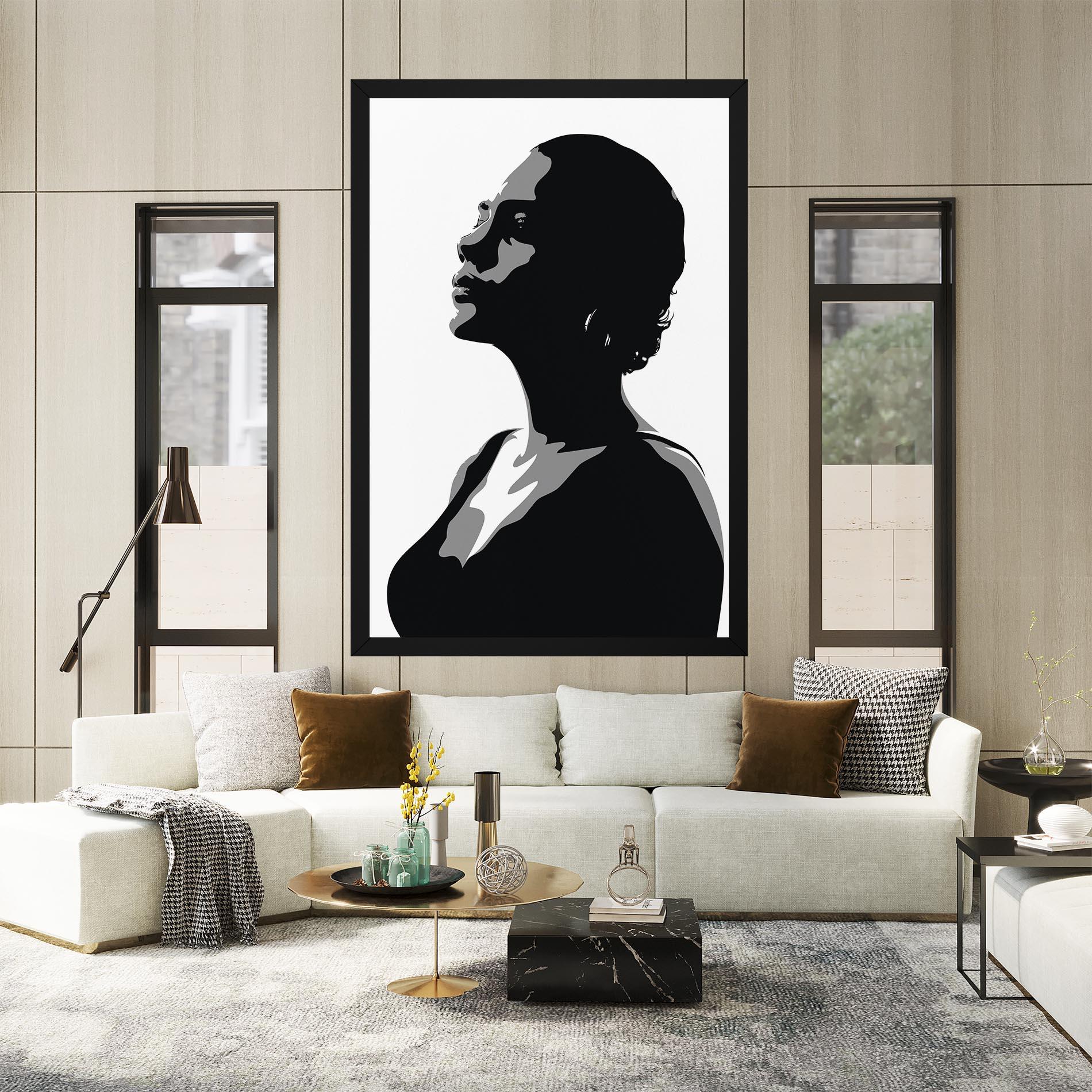 Leinwandbild Black Woman Shilouette mockup 2