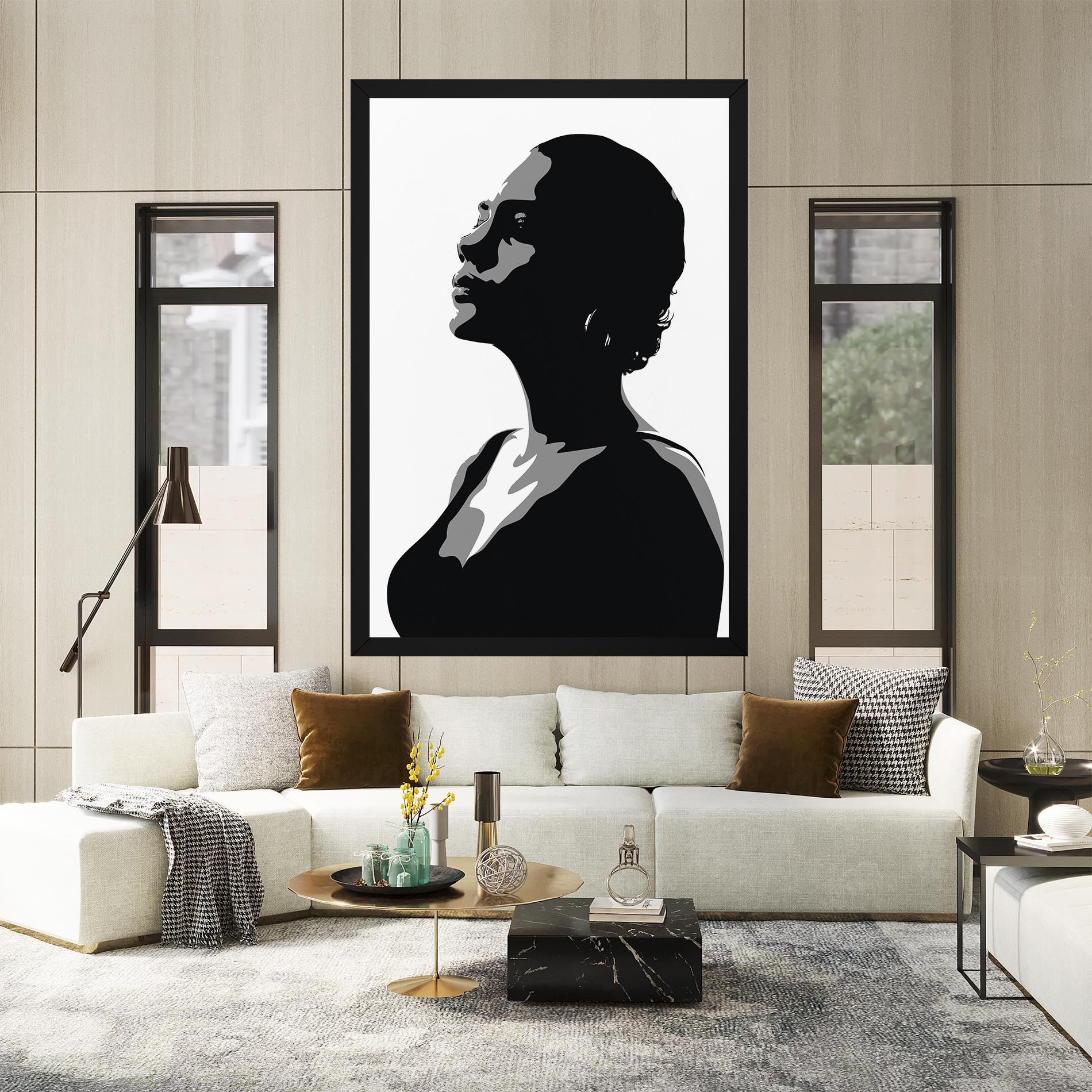 Black Woman Shilouette mockup 2