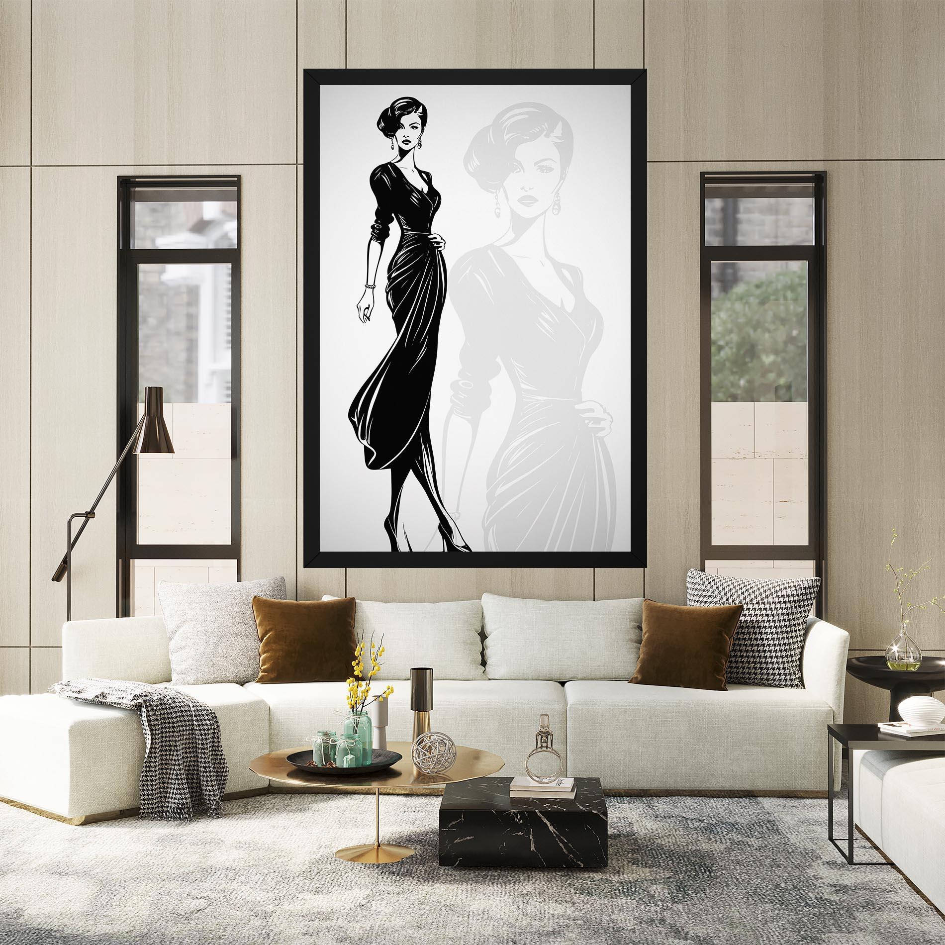 Leinwandbild Lady Shilouette mockup 2