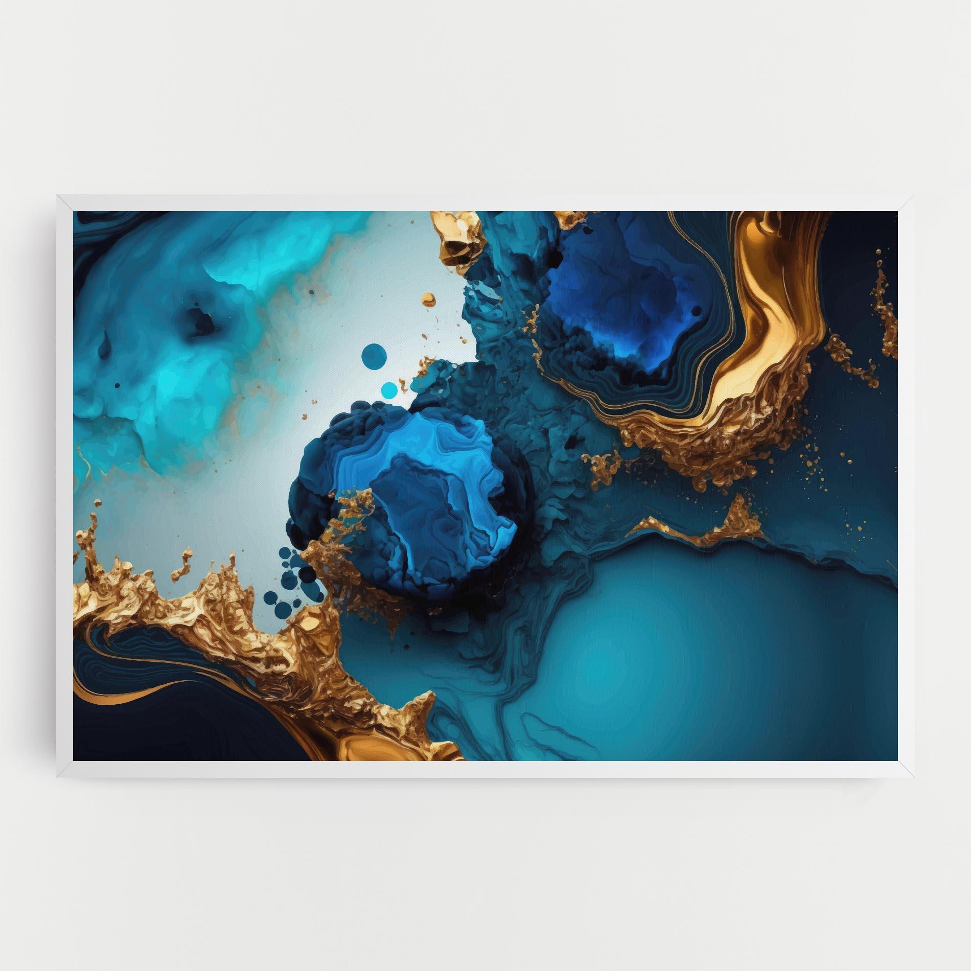 Leinwandbild Blue Gold Wave mockup 0
