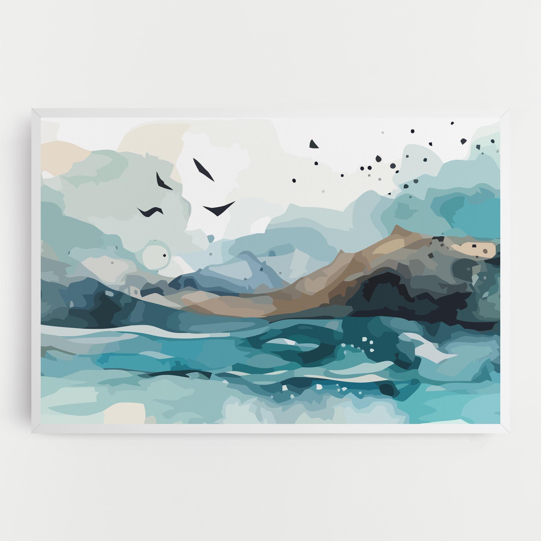 Leinwandbild Water Birds mockup 0